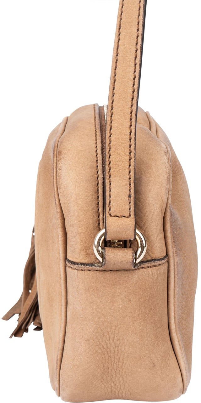 Gucci Suede GG Soho Crossbody Bag Bruin