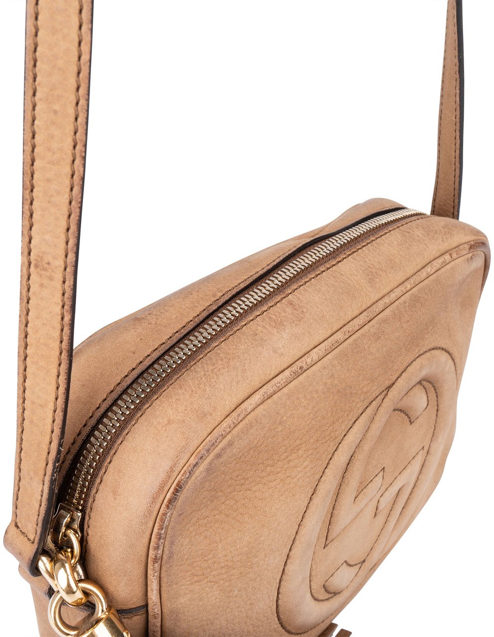 Gucci Suede GG Soho Crossbody Bag Bruin