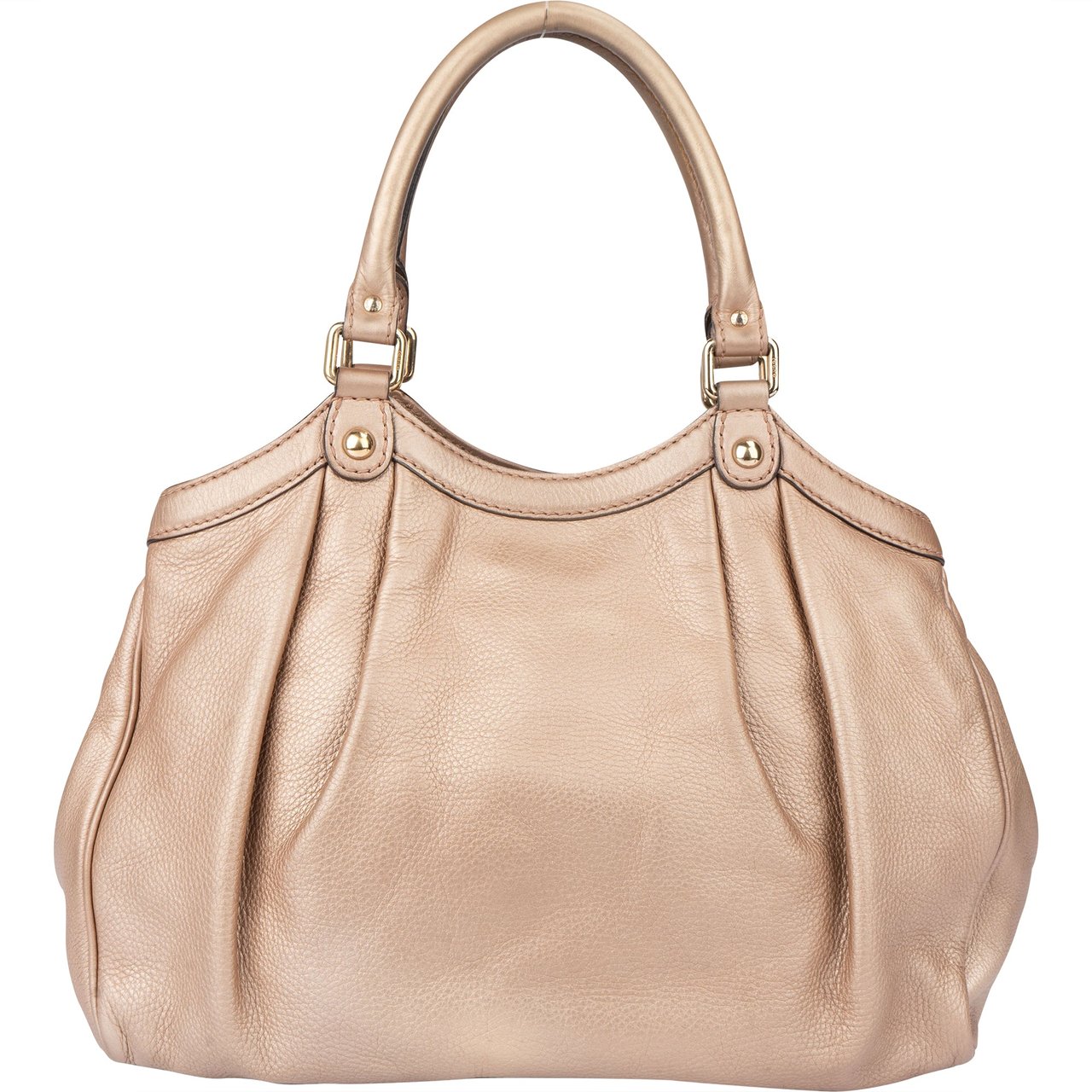 Gucci Gucci Metallic Pink Leather Sukey Handbag Roze