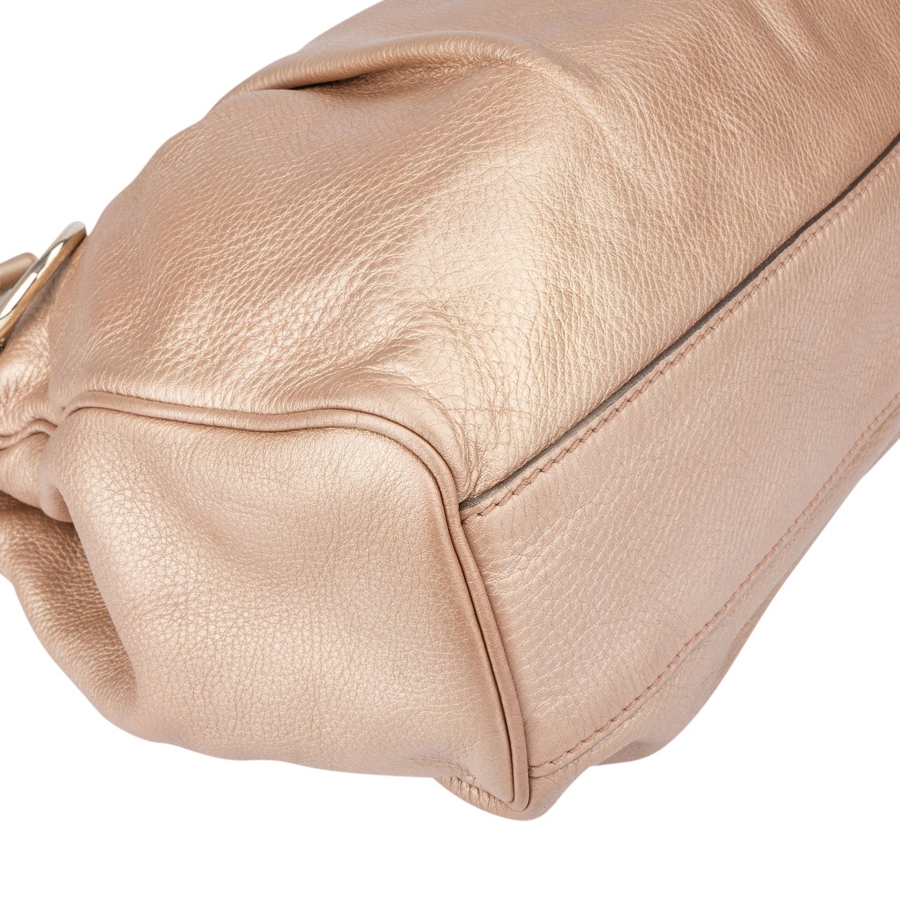 Gucci Gucci Metallic Pink Leather Sukey Handbag Roze