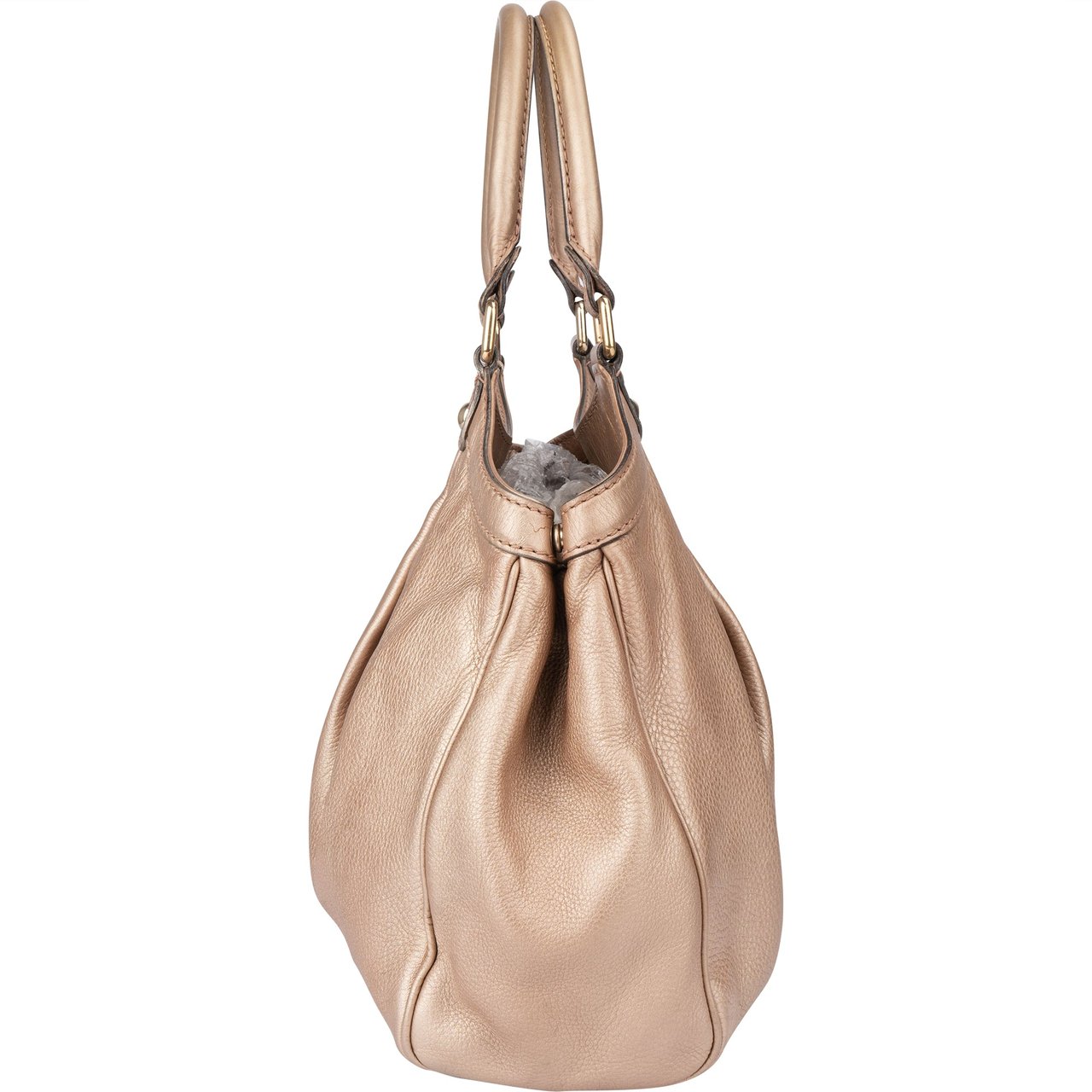 Gucci Gucci Metallic Pink Leather Sukey Handbag Roze