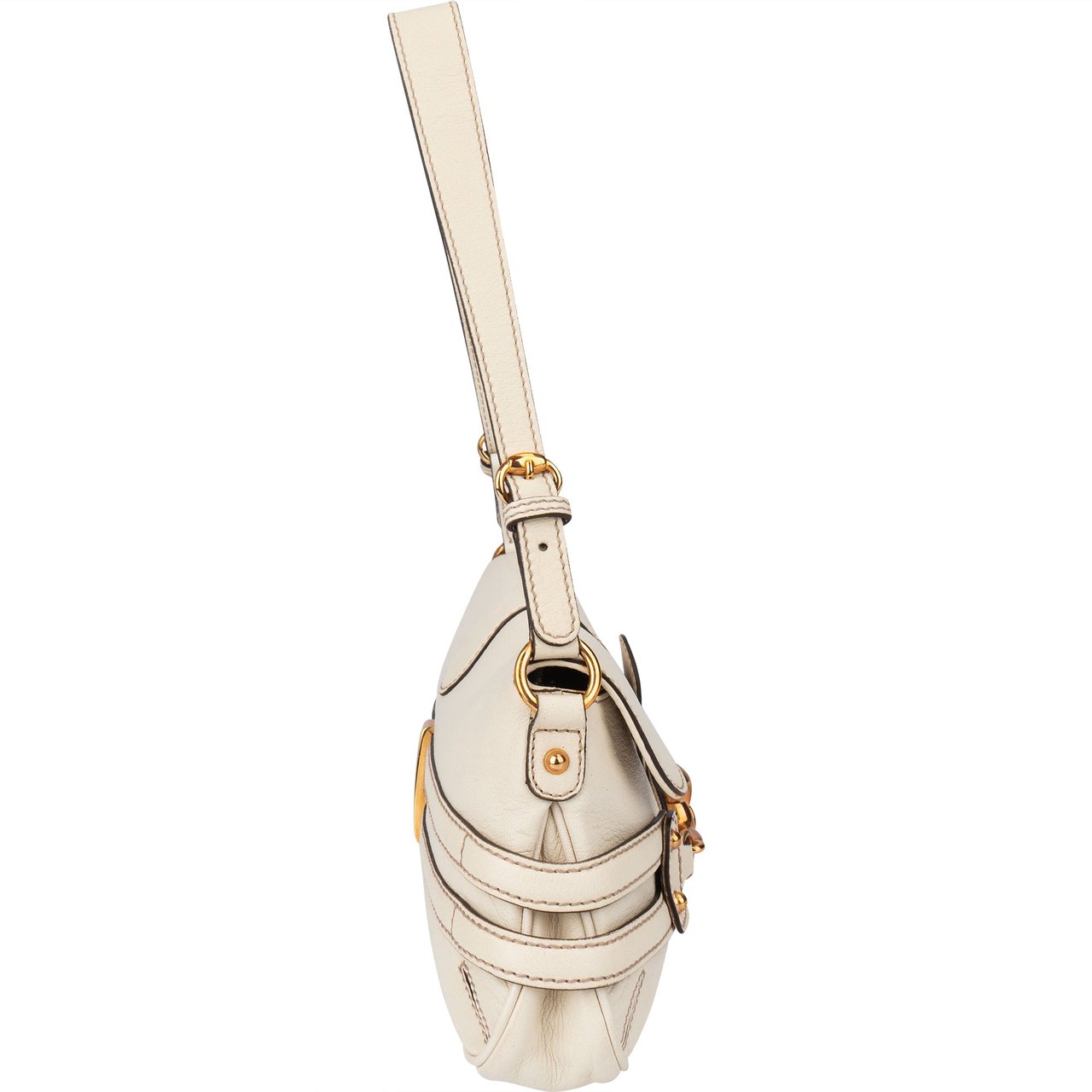 Gucci Gucci Leather Horsebit Shoulder Bag Wit