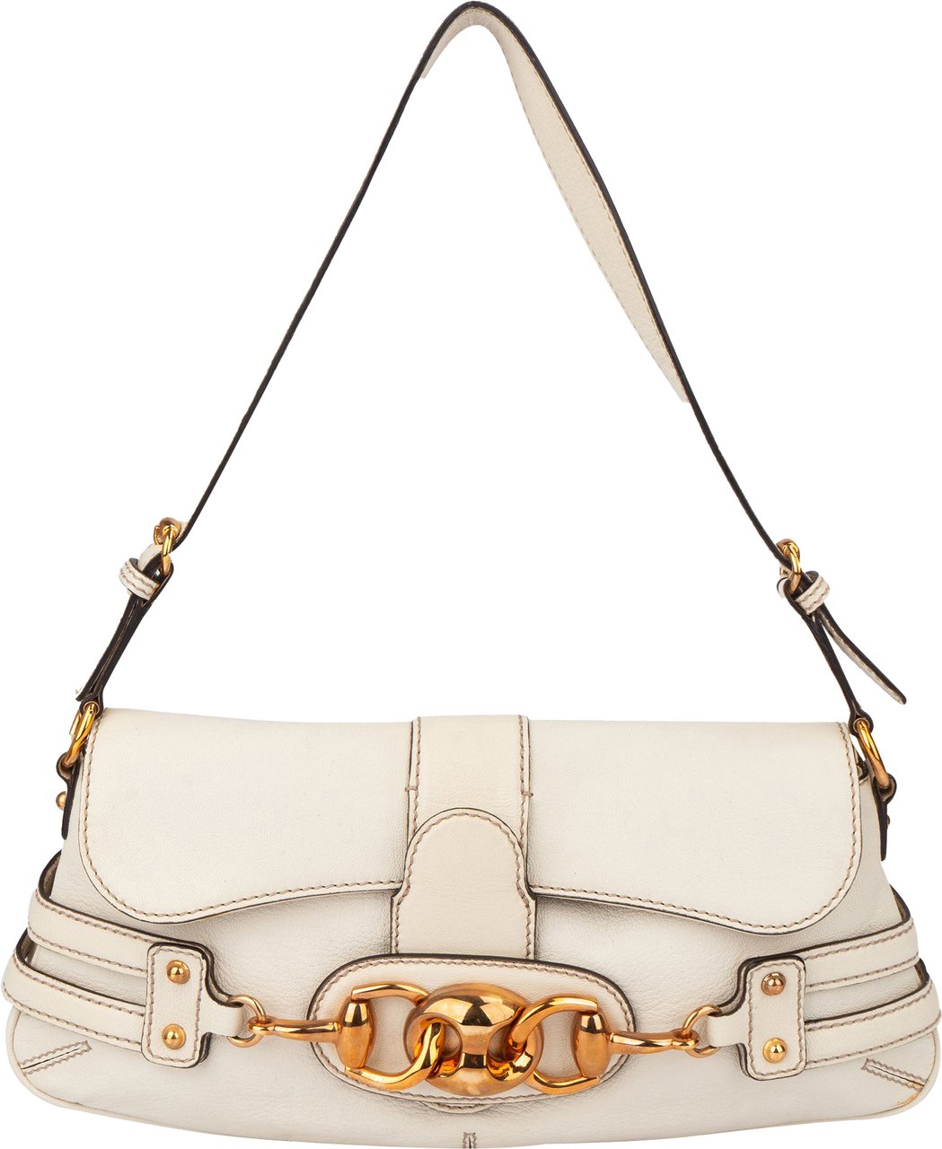 Gucci Gucci Leather Horsebit Shoulder Bag Wit