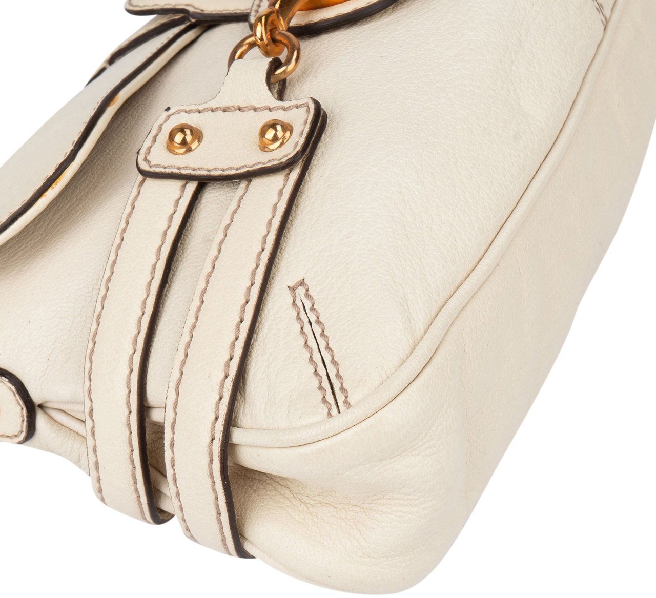 Gucci Gucci Leather Horsebit Shoulder Bag Wit