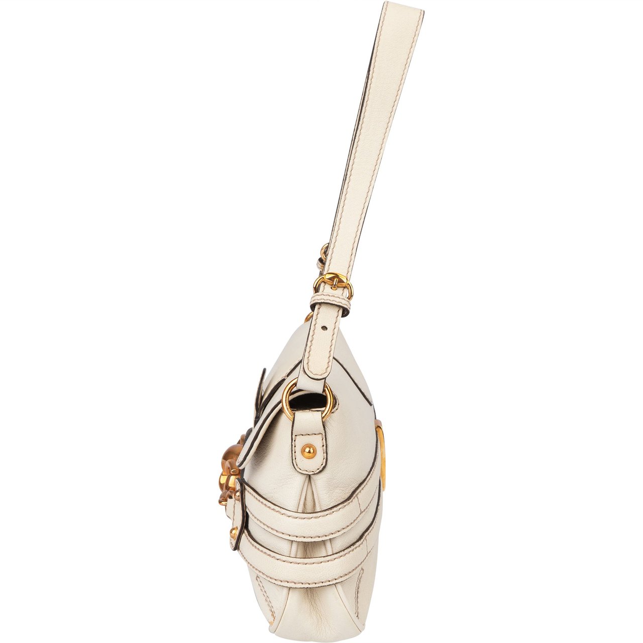 Gucci Gucci Leather Horsebit Shoulder Bag Wit