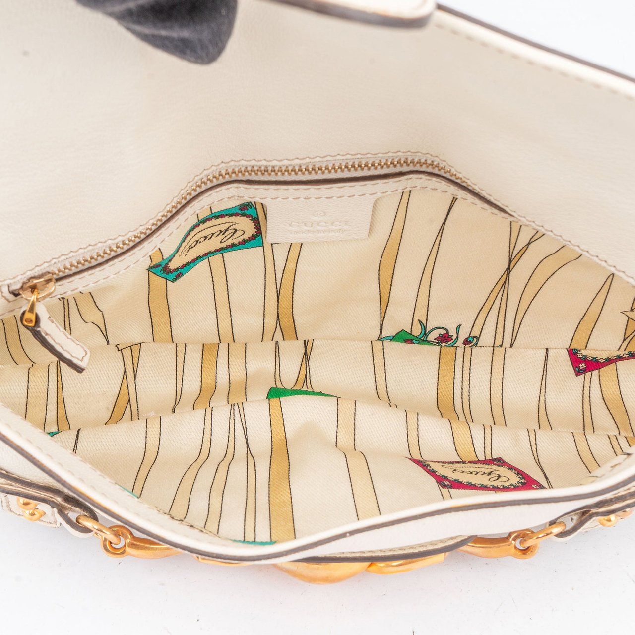 Gucci Gucci Leather Horsebit Shoulder Bag Wit