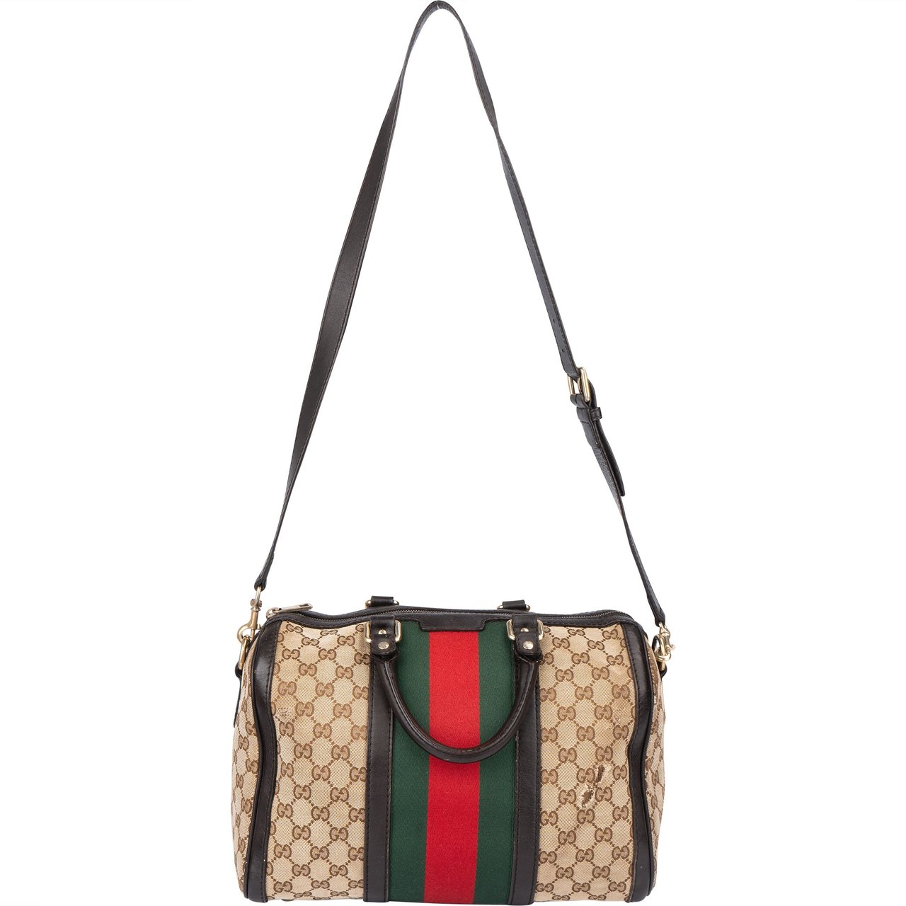 Gucci Gucci GG Monogram Boston Handbag Bruin