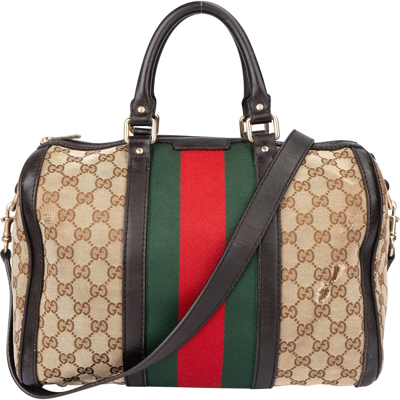 Gucci Gucci GG Monogram Boston Handbag Bruin
