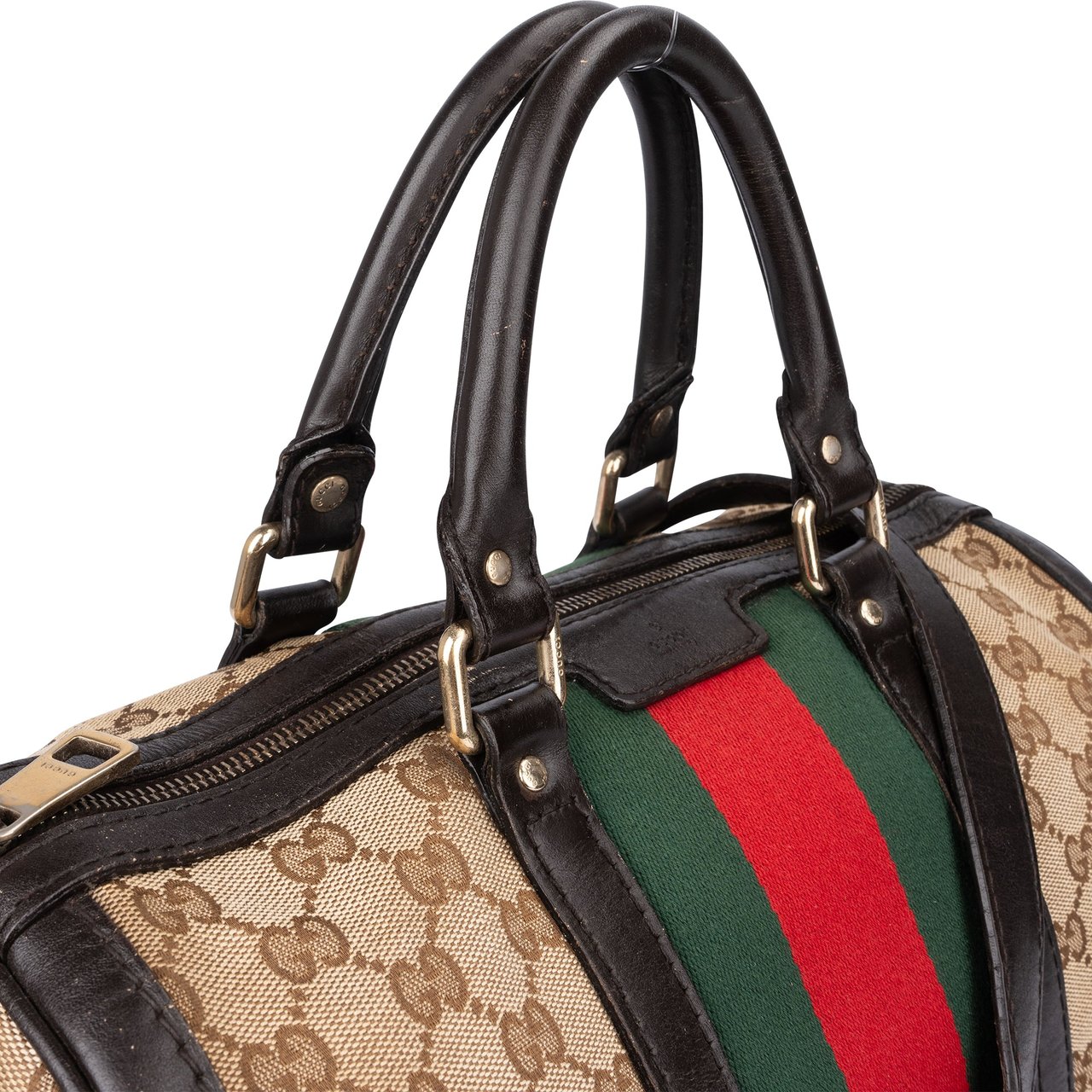 Gucci Gucci GG Monogram Boston Handbag Bruin