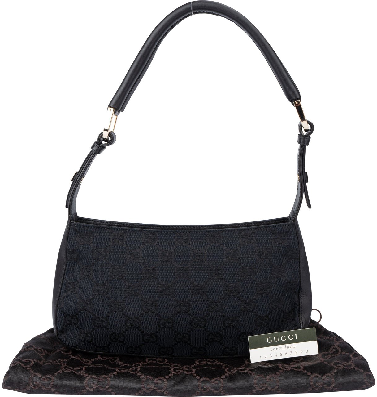Gucci Gucci GG Monogram Mini Shoulder Bag Zwart