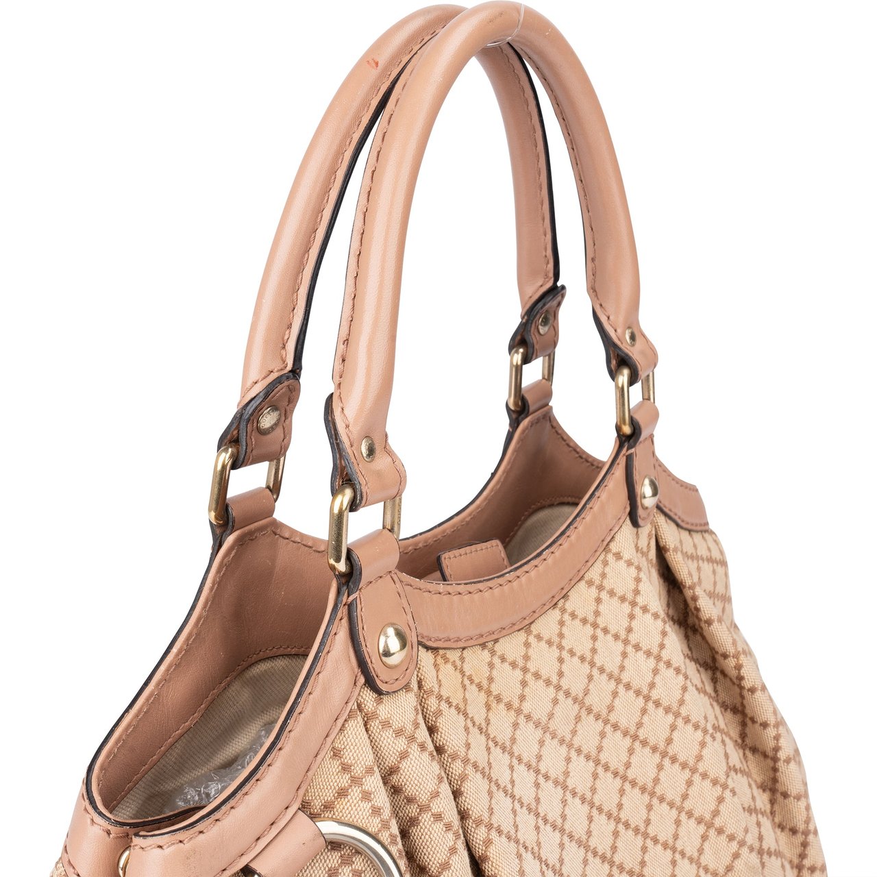 Gucci Gucci Diamante Monogram Sukey Handbag Beige