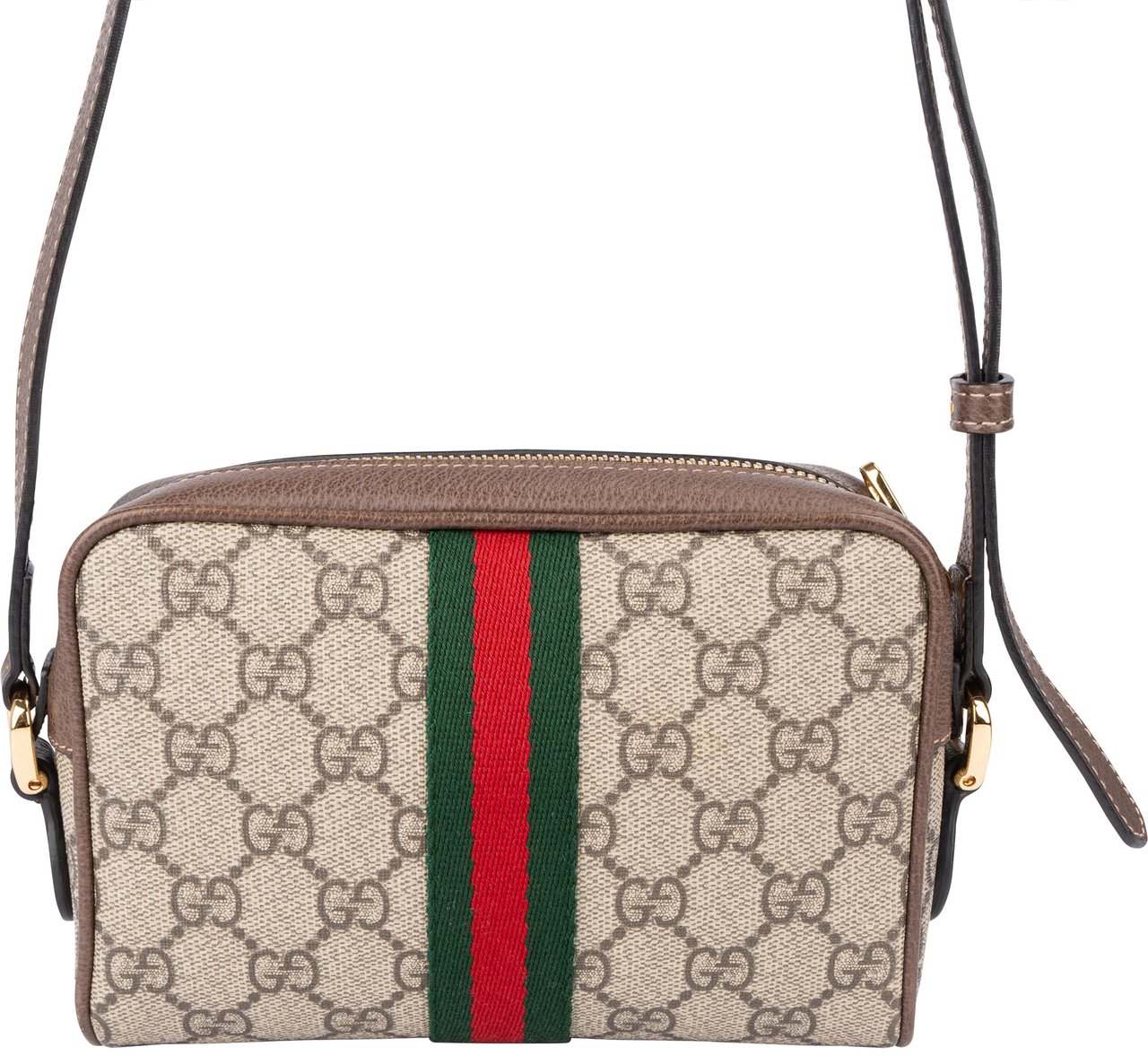 Gucci Gucci GG Monogram Mini Ophidia Crossbody Bag Bruin