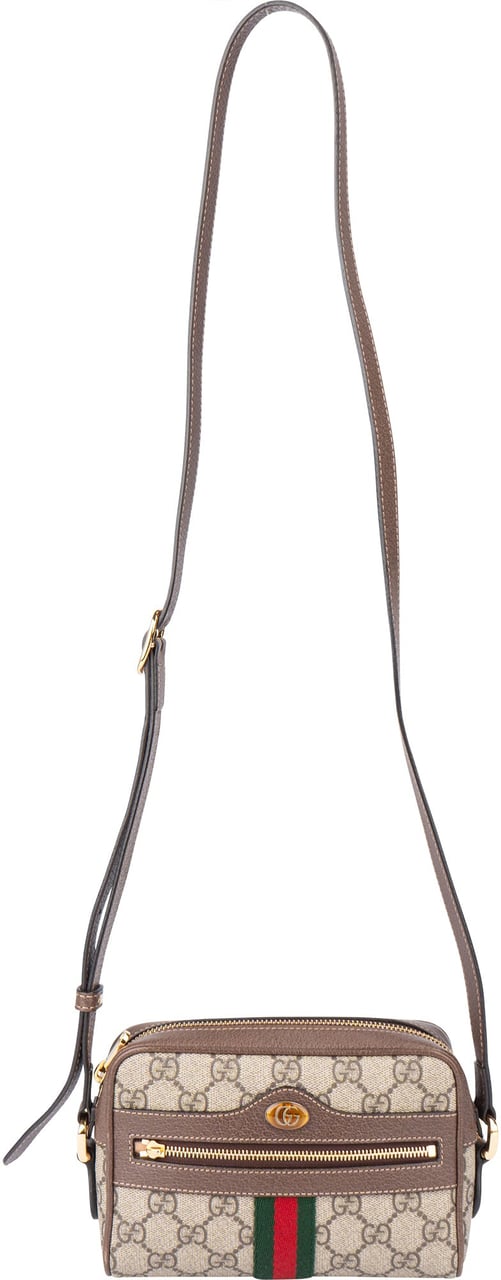Gucci Gucci GG Monogram Mini Ophidia Crossbody Bag Bruin