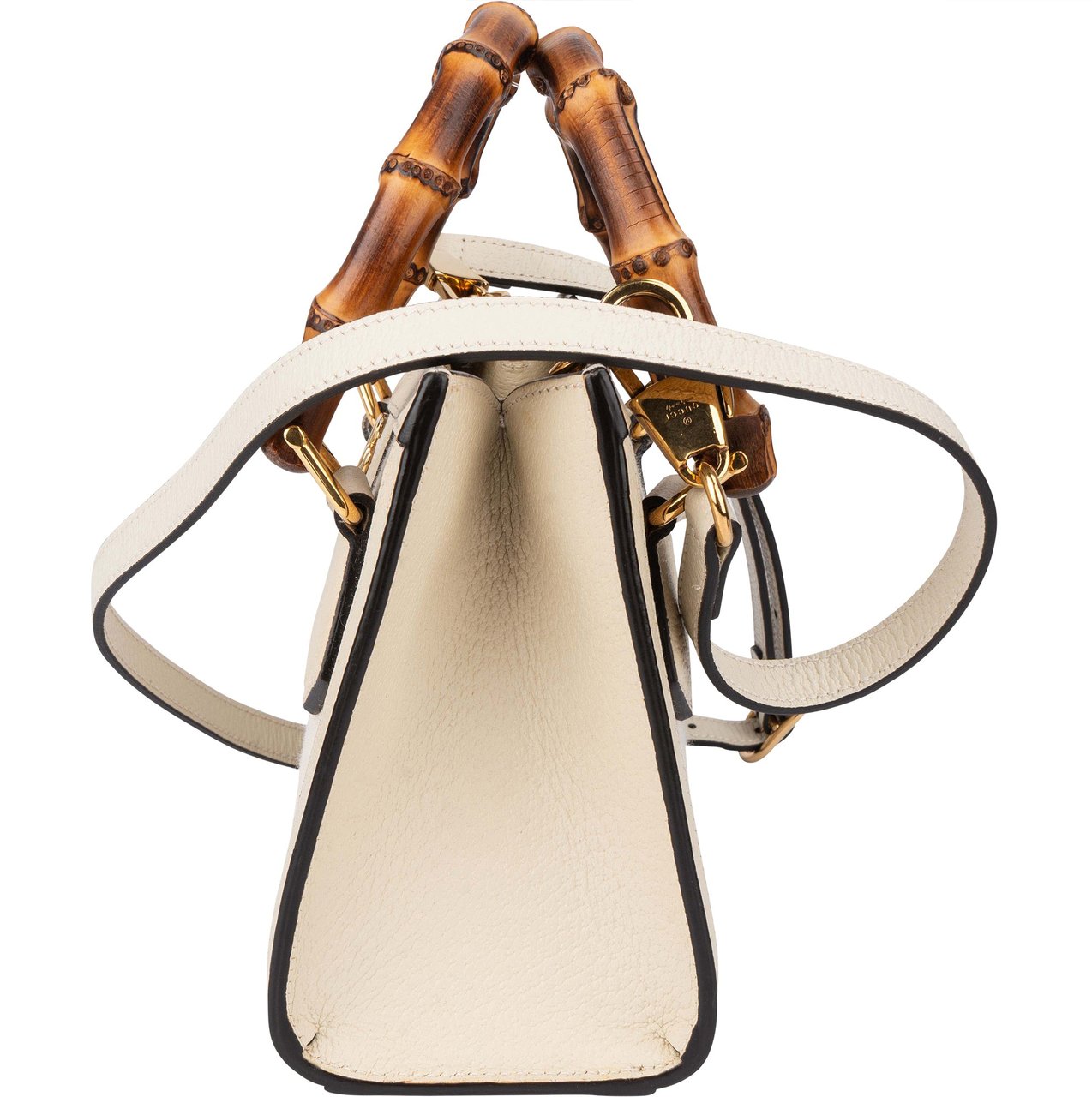 Gucci Gucci GG Monogram Bamboo Diana Handbag Wit