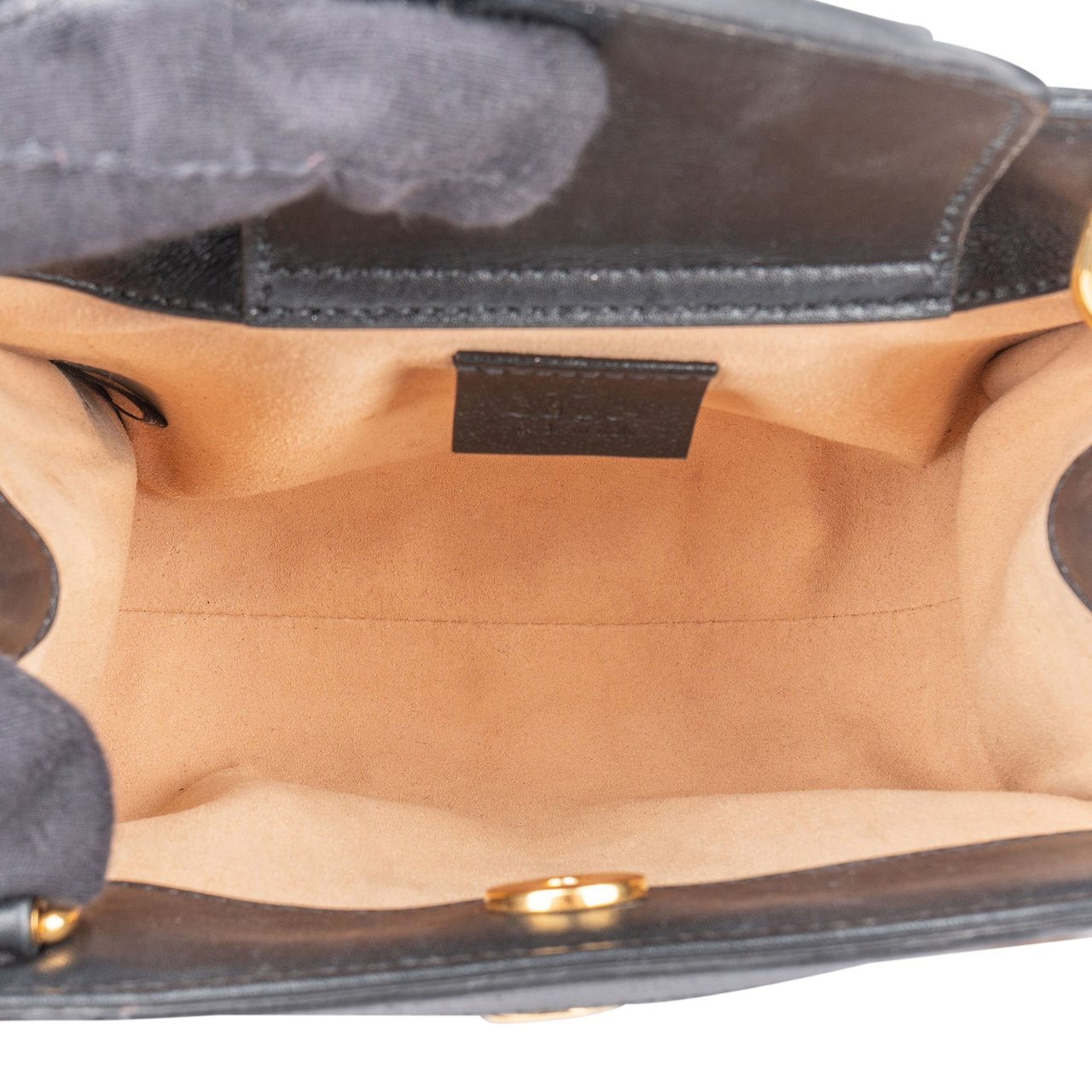 Gucci Gucci Black Leather Bamboo Diana Handbag Zwart