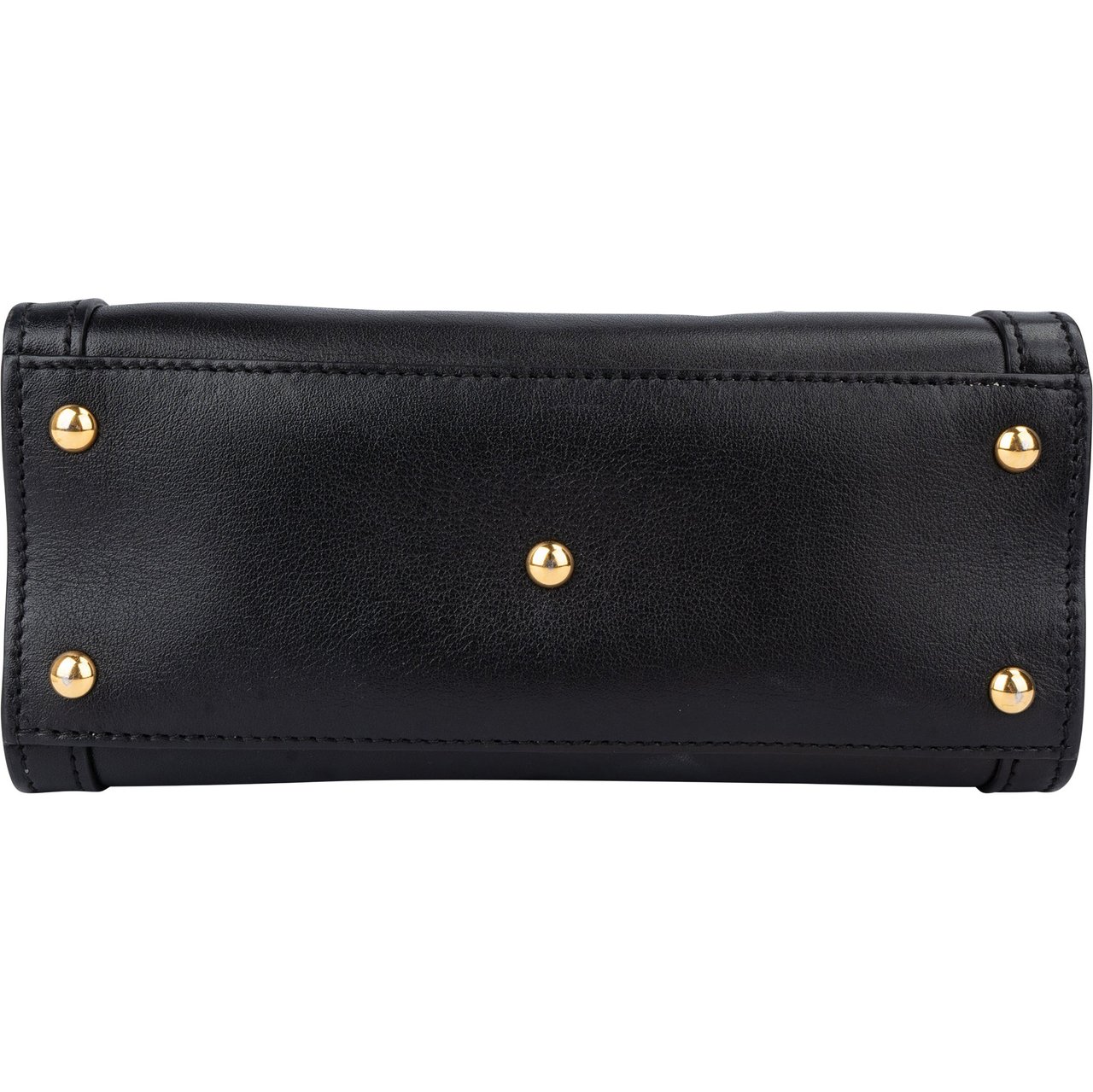 Gucci Gucci Black Leather Bamboo Diana Handbag Zwart