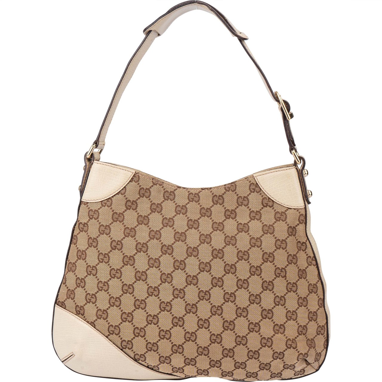 Gucci Gucci GG Monogram Horsebit Handbag Bruin
