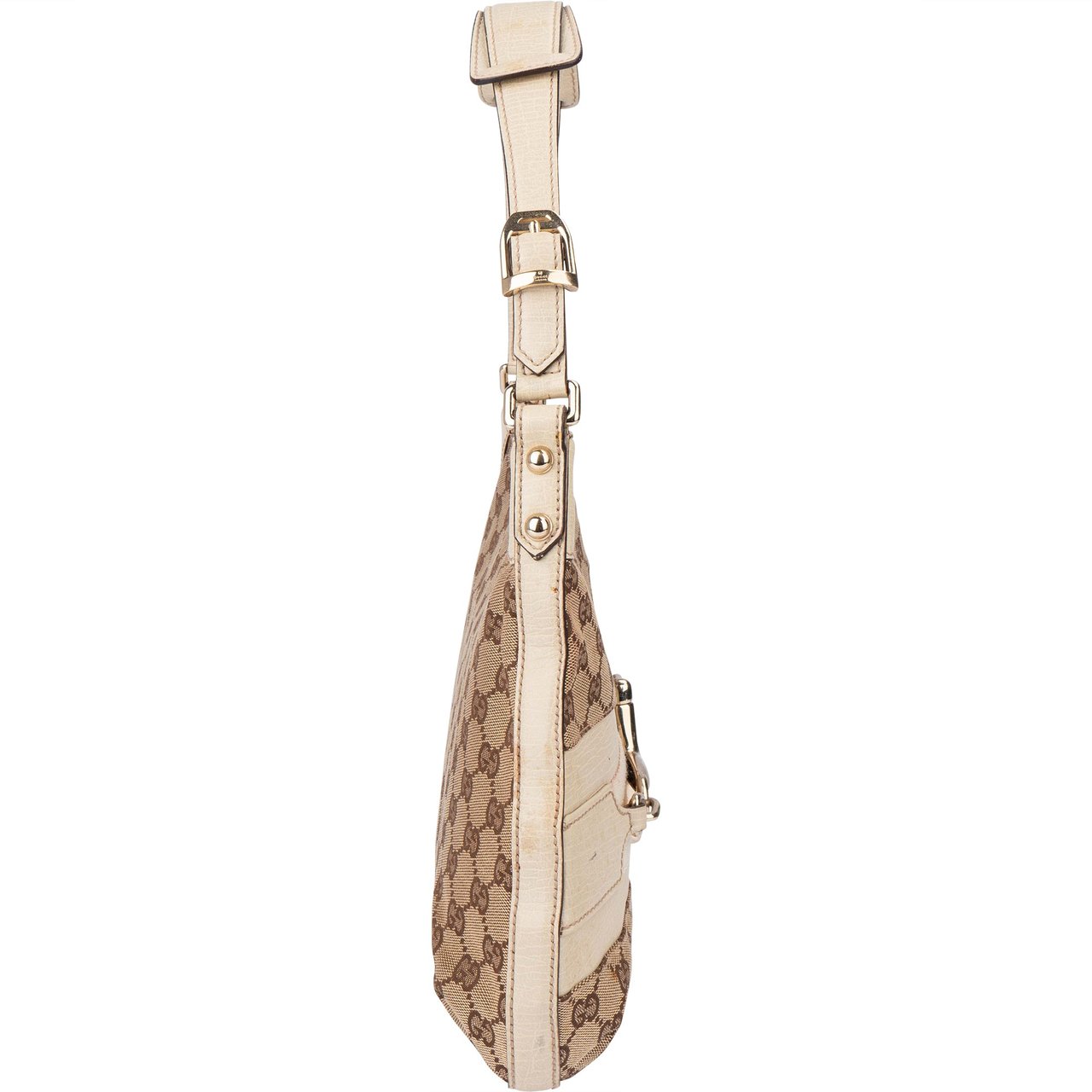Gucci Gucci GG Monogram Horsebit Handbag Bruin