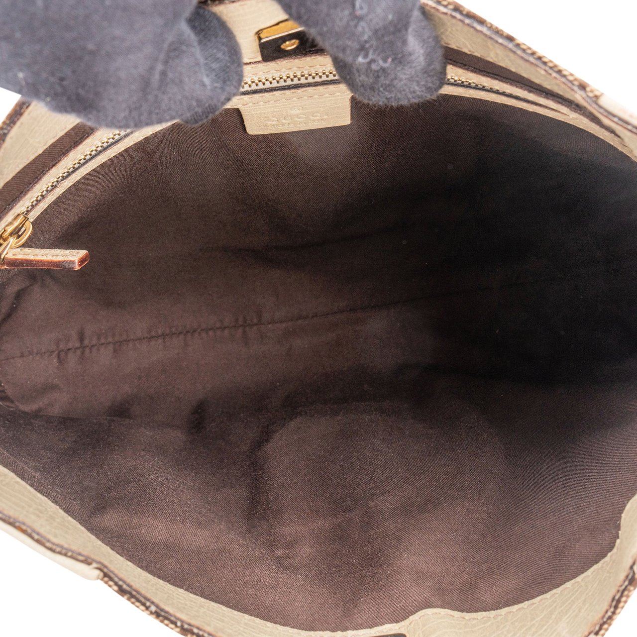 Gucci Gucci GG Monogram Horsebit Handbag Bruin