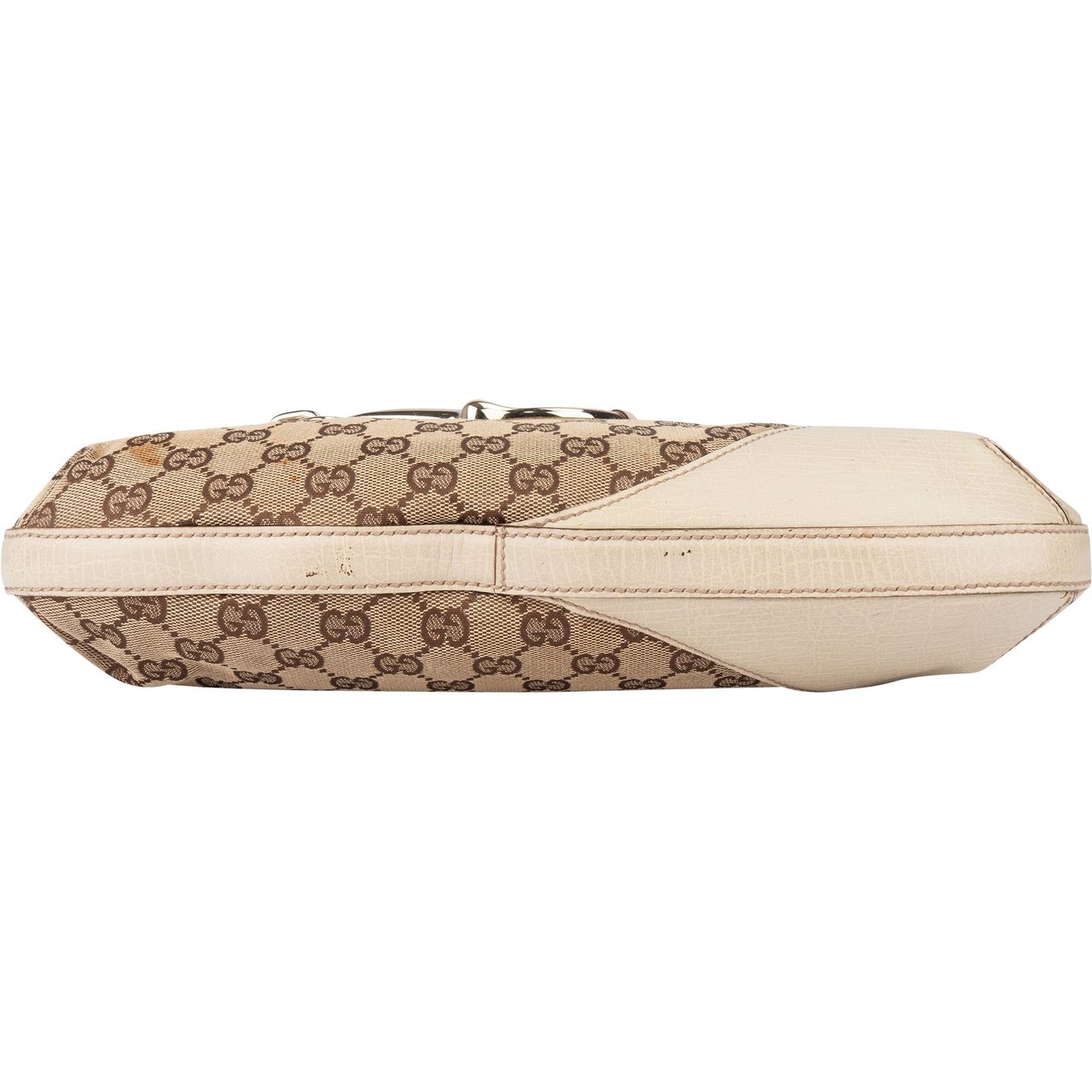 Gucci Gucci GG Monogram Horsebit Handbag Bruin