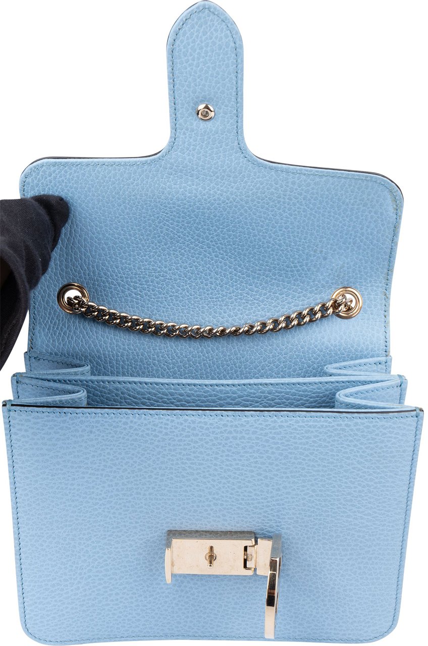 Gucci Gucci Blue Leather Interlocking GG Crossbody Bag Blauw