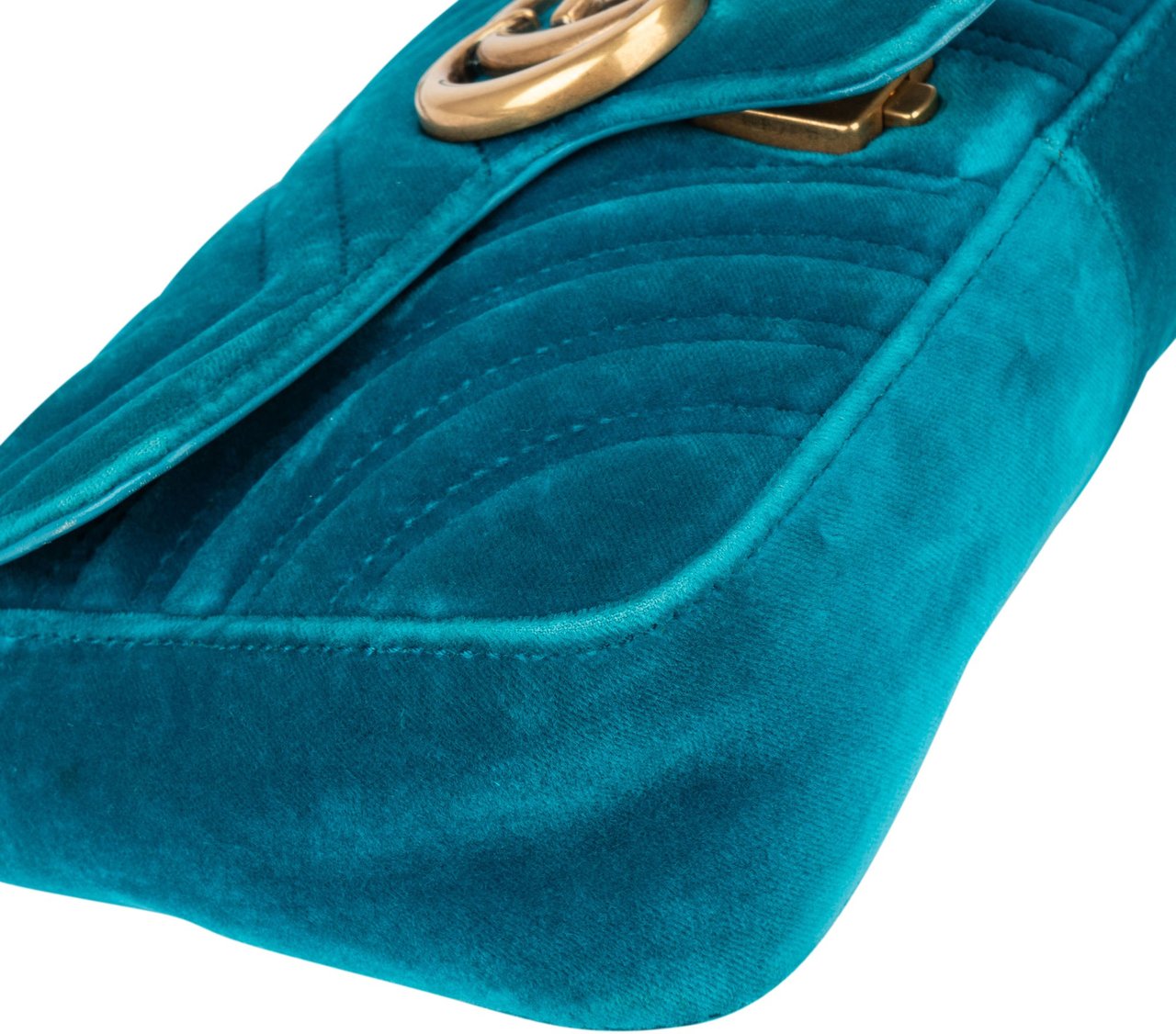 Gucci Gucci Blue Satin Marmont GG Crossbody Bag Blauw