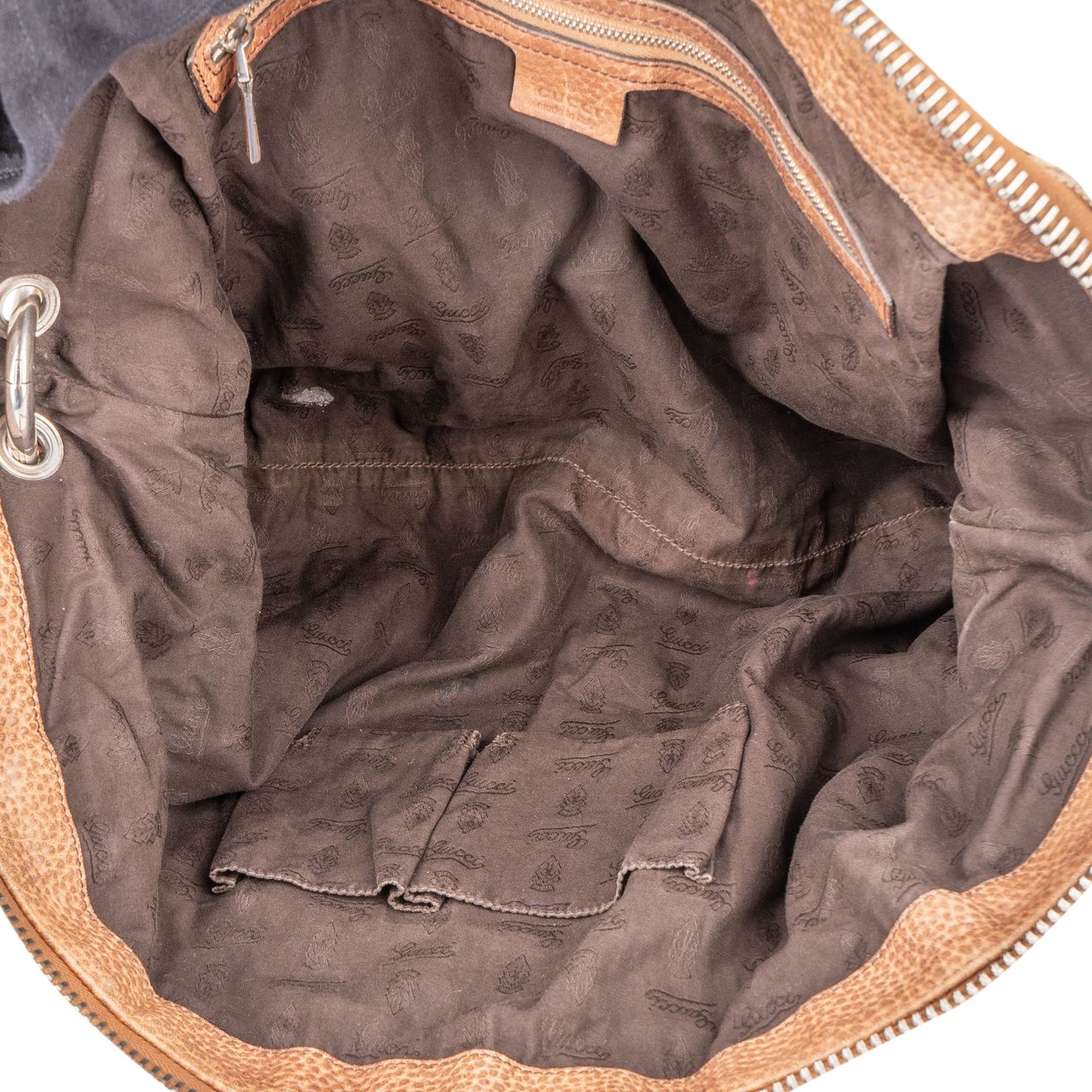Gucci Gucci GG Monogram Heavy Bamboo Handbag Bruin