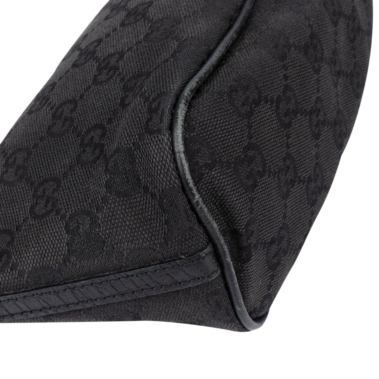 Gucci Gucci GG Monogram Black Label Baguette Handbag Zwart