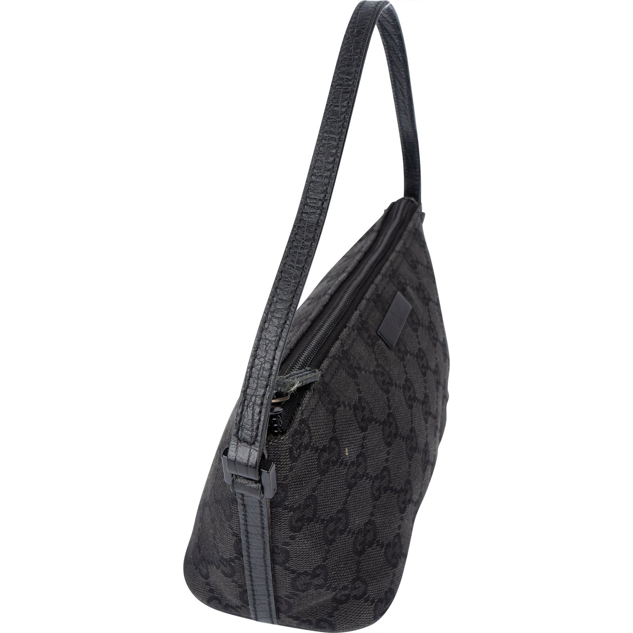 Gucci Gucci GG Monogram Black Label Baguette Handbag Zwart