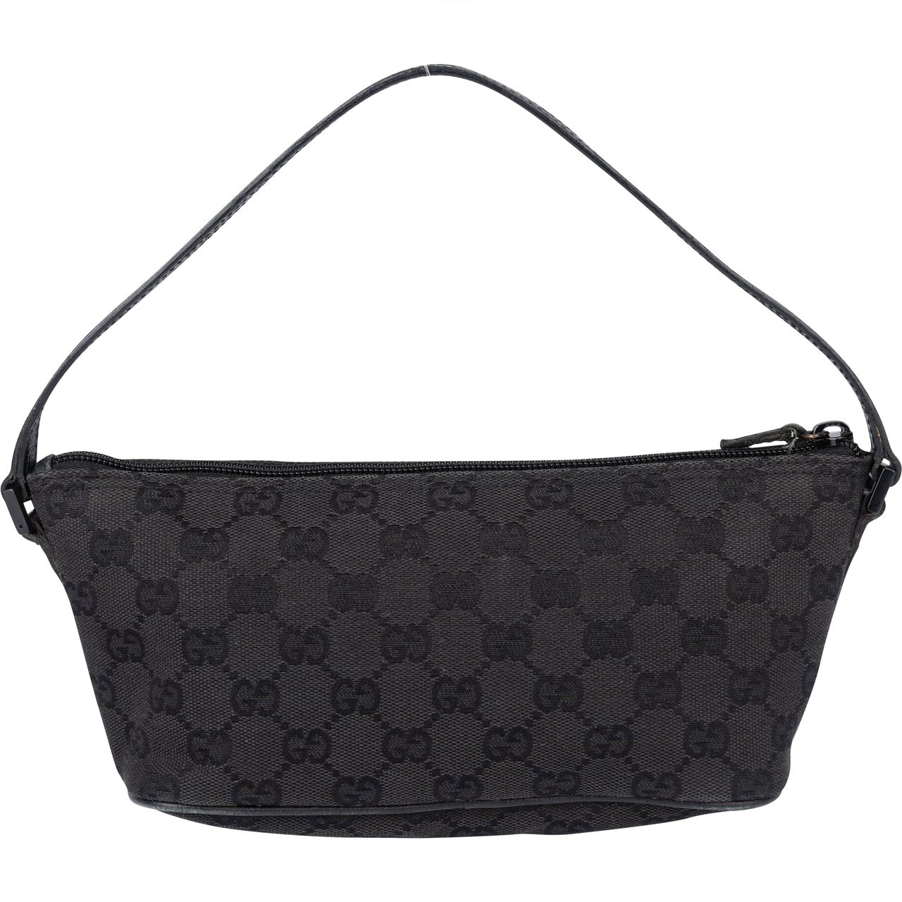 Gucci Gucci GG Monogram Black Label Baguette Handbag Zwart