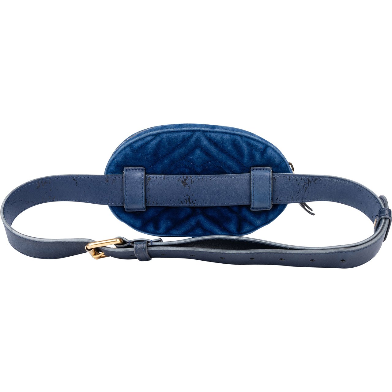 Gucci Gucci Blue Satin Marmont GG Bumbag Blauw