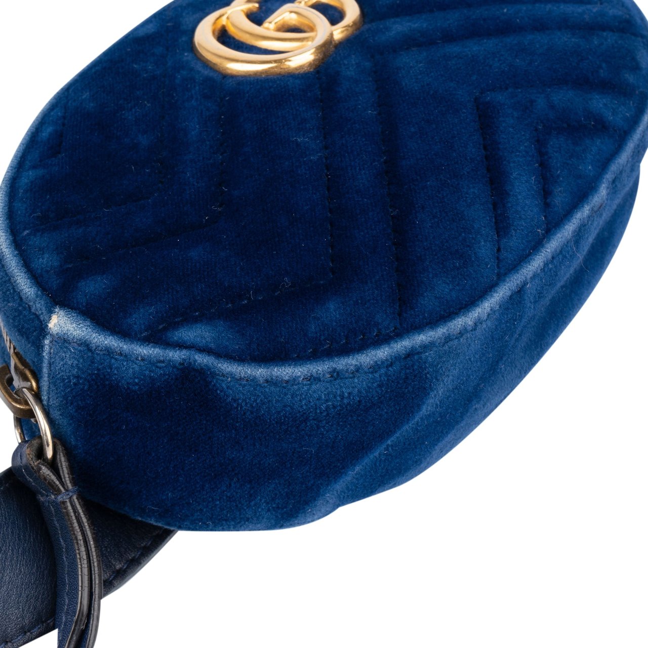Gucci Gucci Blue Satin Marmont GG Bumbag Blauw
