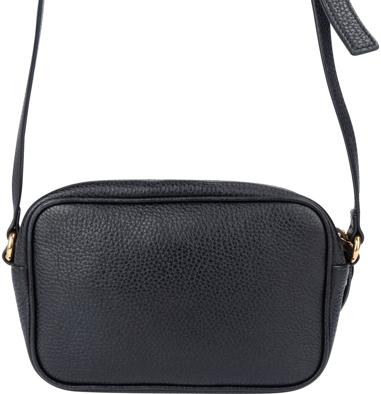 Gucci Gucci Black Leather GG Soho Crossbody Bag Zwart
