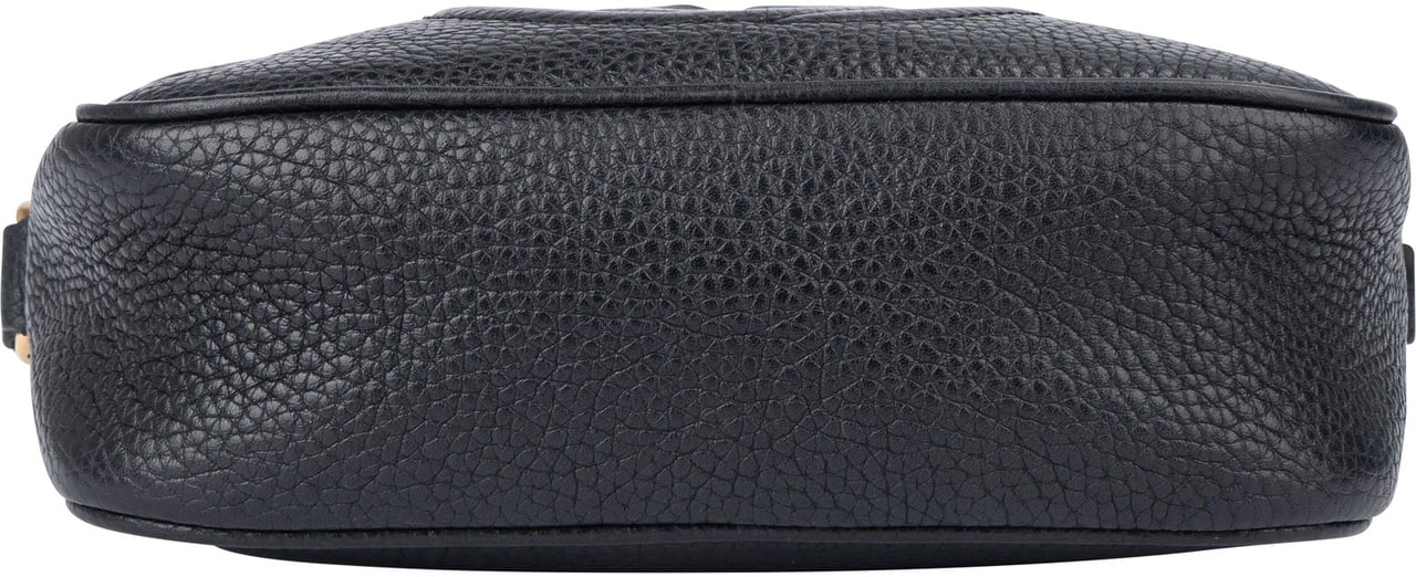 Gucci Gucci Black Leather GG Soho Crossbody Bag Zwart