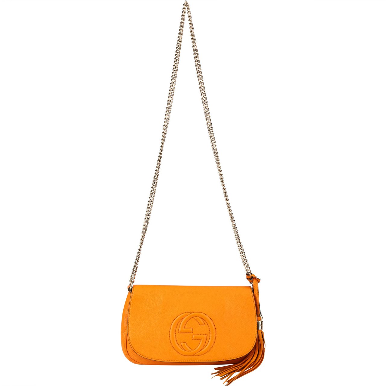 Gucci Gucci Orange Leather GG Soho Crossbody Bag Oranje