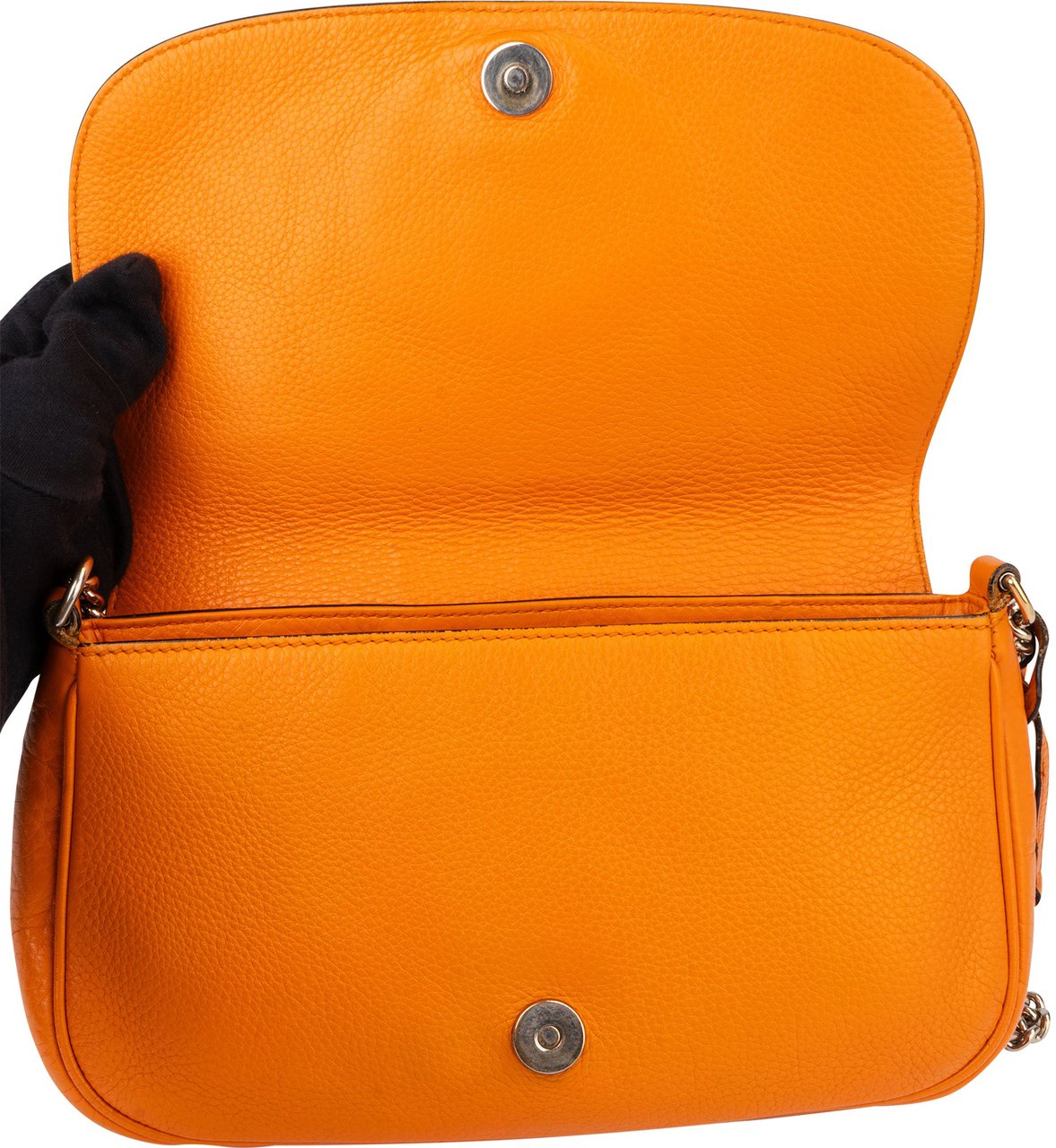 Gucci Gucci Orange Leather GG Soho Crossbody Bag Oranje