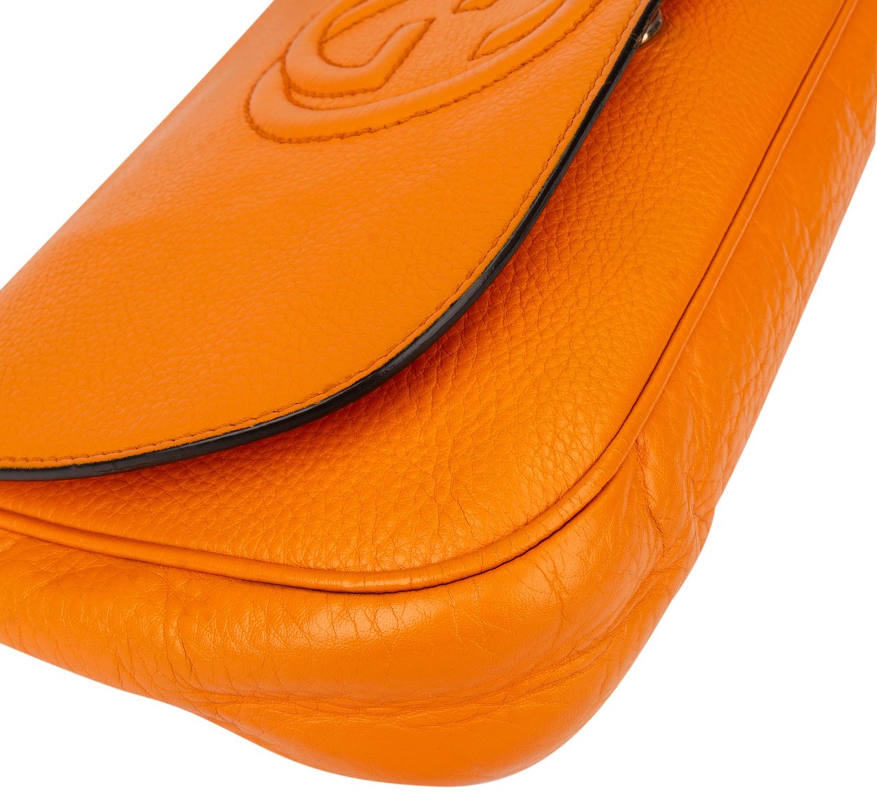 Gucci Gucci Orange Leather GG Soho Crossbody Bag Oranje
