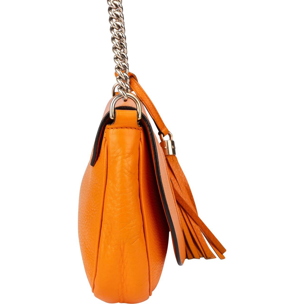 Gucci Gucci Orange Leather GG Soho Crossbody Bag Oranje