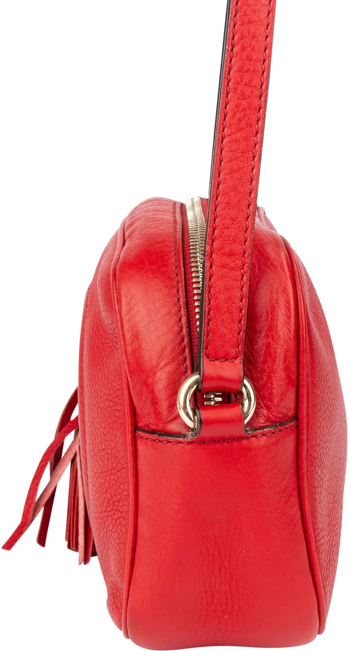 Gucci Gucci Red Leather Soho GG Crossbody Bag Rood