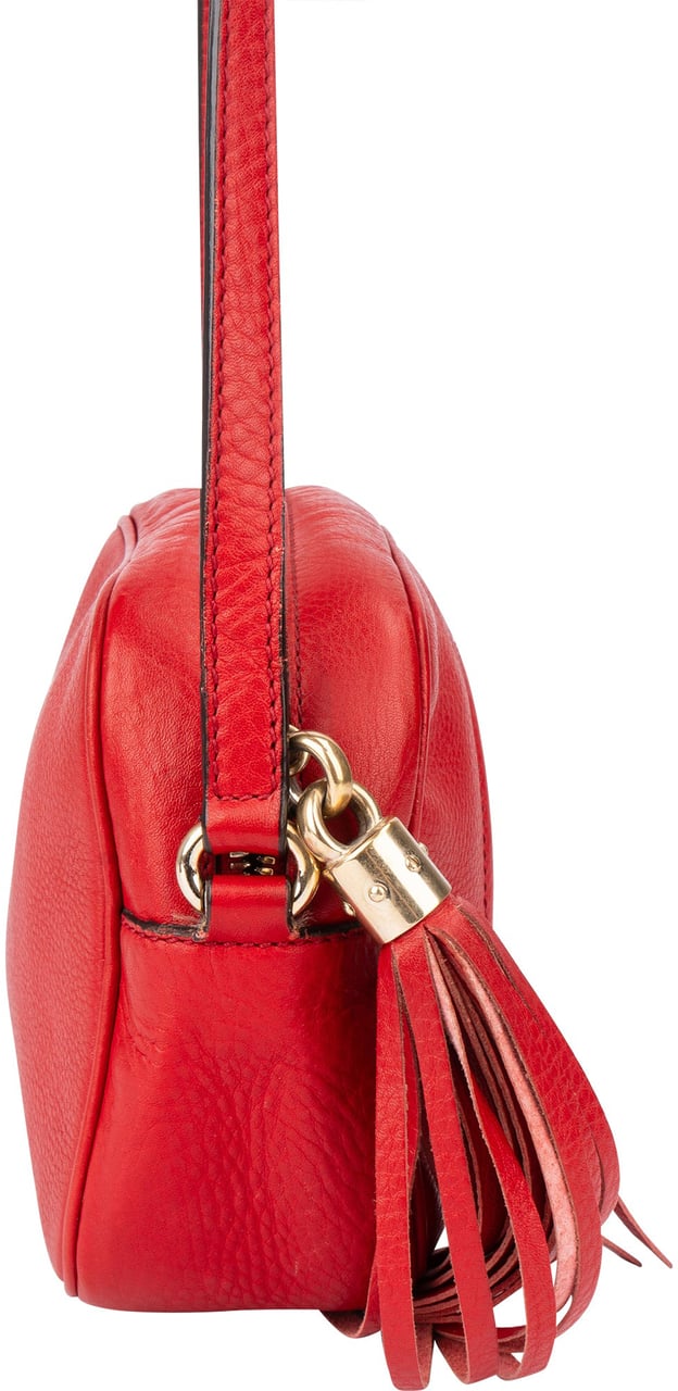 Gucci Gucci Red Leather Soho GG Crossbody Bag Rood