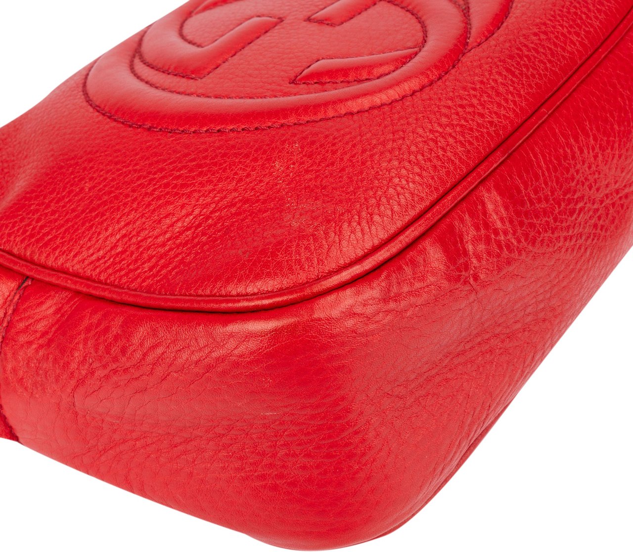 Gucci Gucci Red Leather Soho GG Crossbody Bag Rood