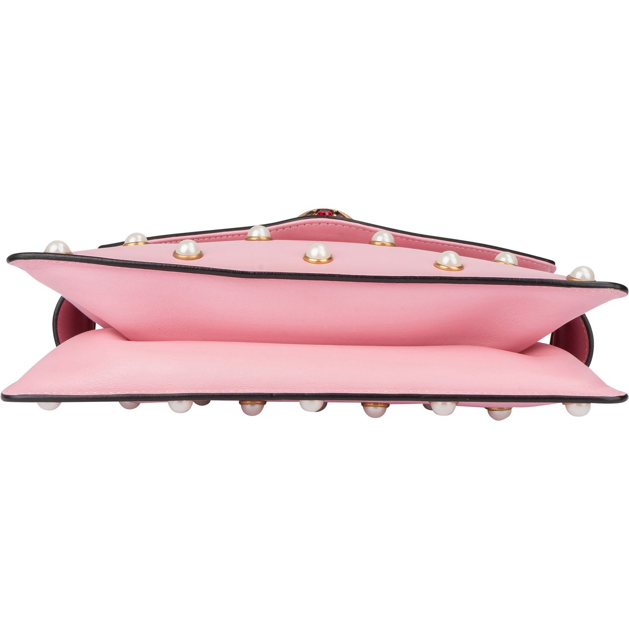 Gucci Gucci Pink Leather Queen Margaret Bee Crossbody Bag Roze