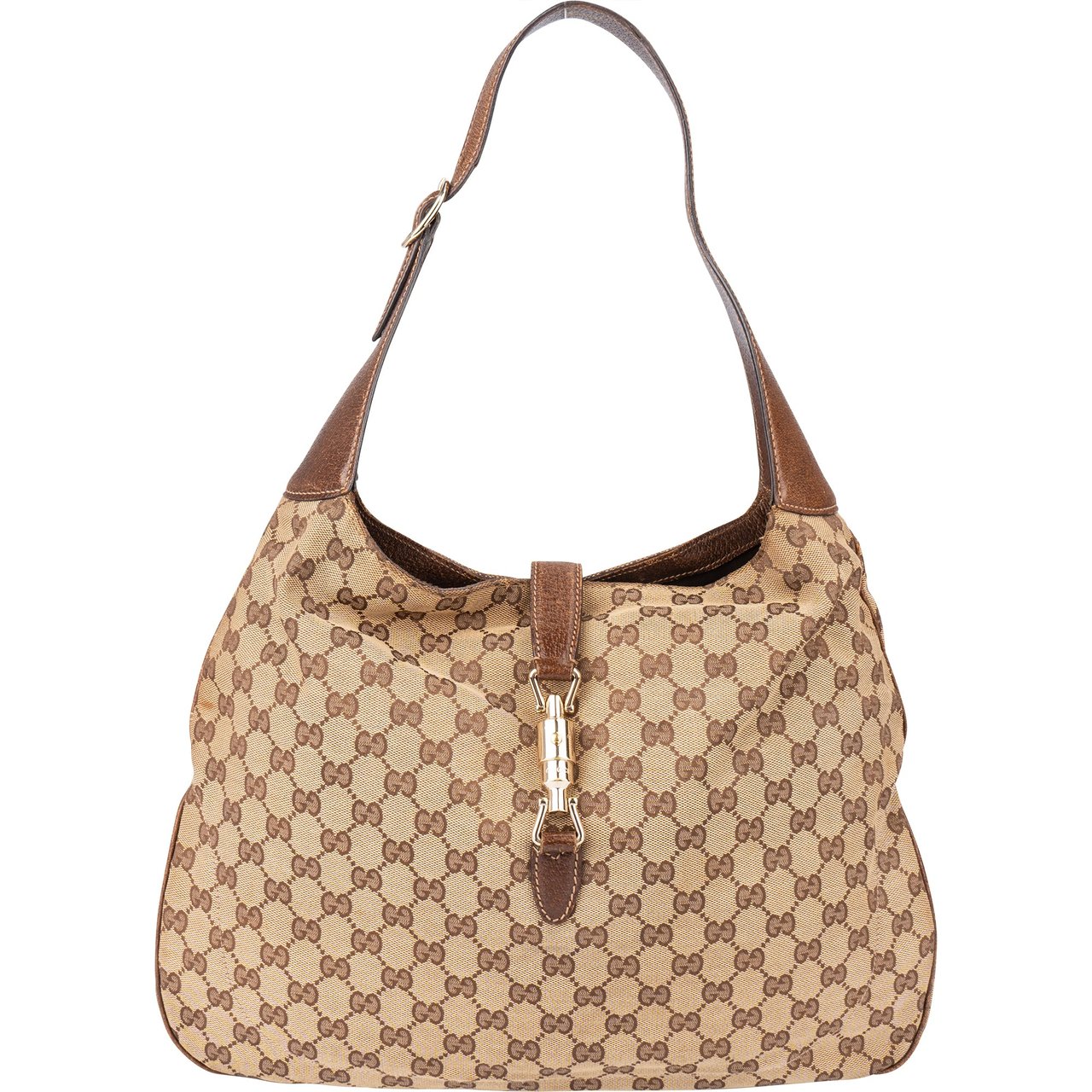 Gucci Gucci GG Monogram Jackie Handbag Bruin