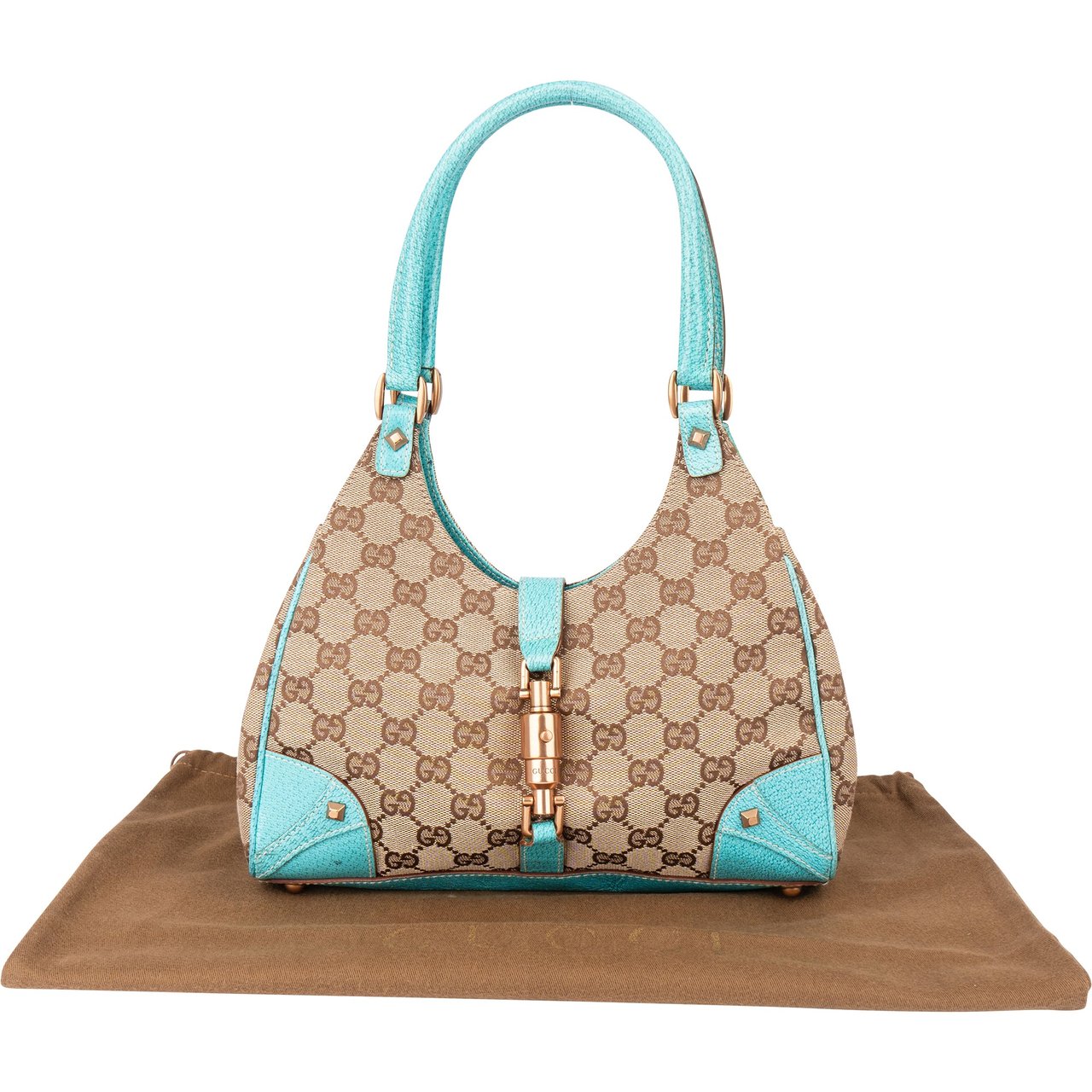 Gucci Gucci GG Monogram Jackie Handbag Bruin