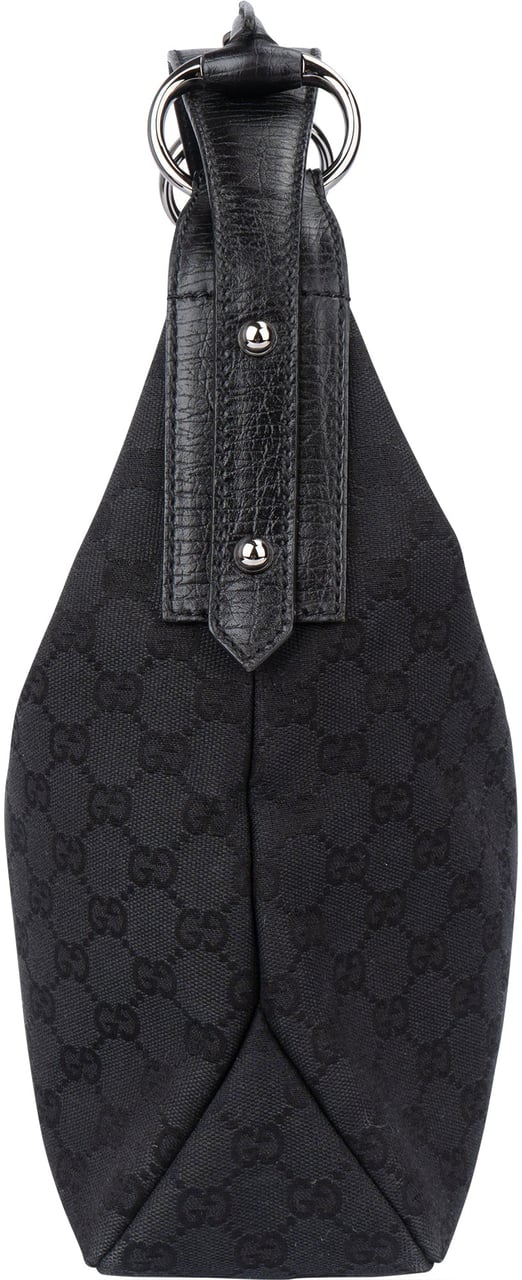 Gucci Gucci GG Monogram Horsebit Hobo Bag Zwart