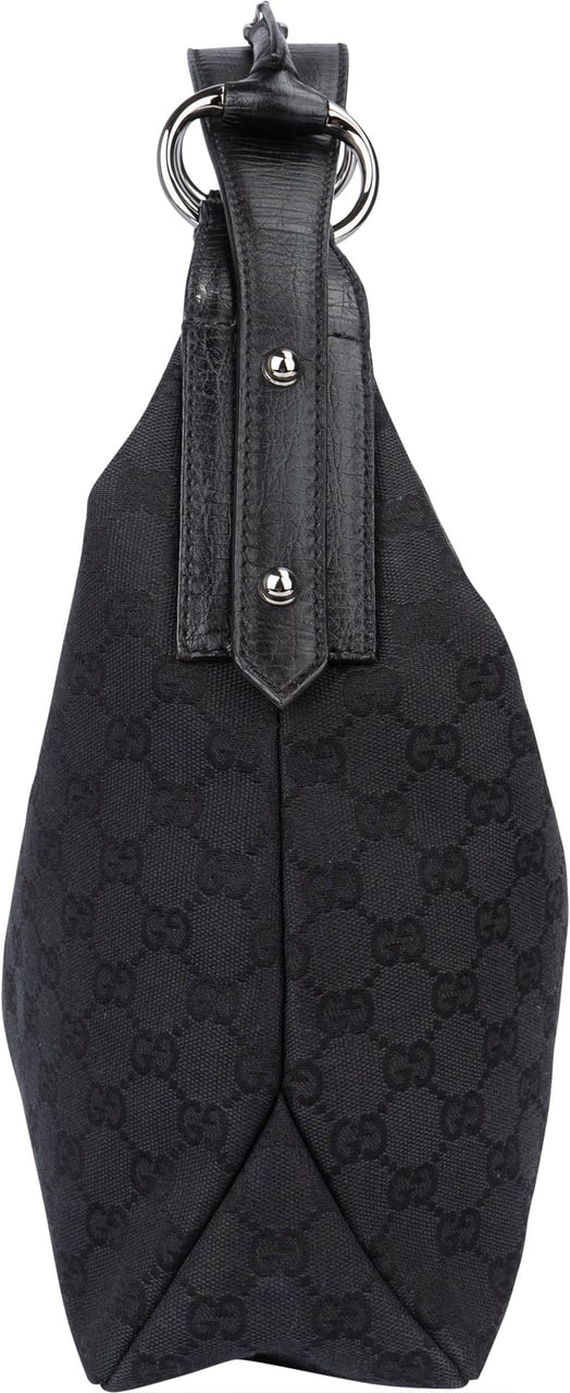 Gucci Gucci GG Monogram Horsebit Hobo Bag Zwart