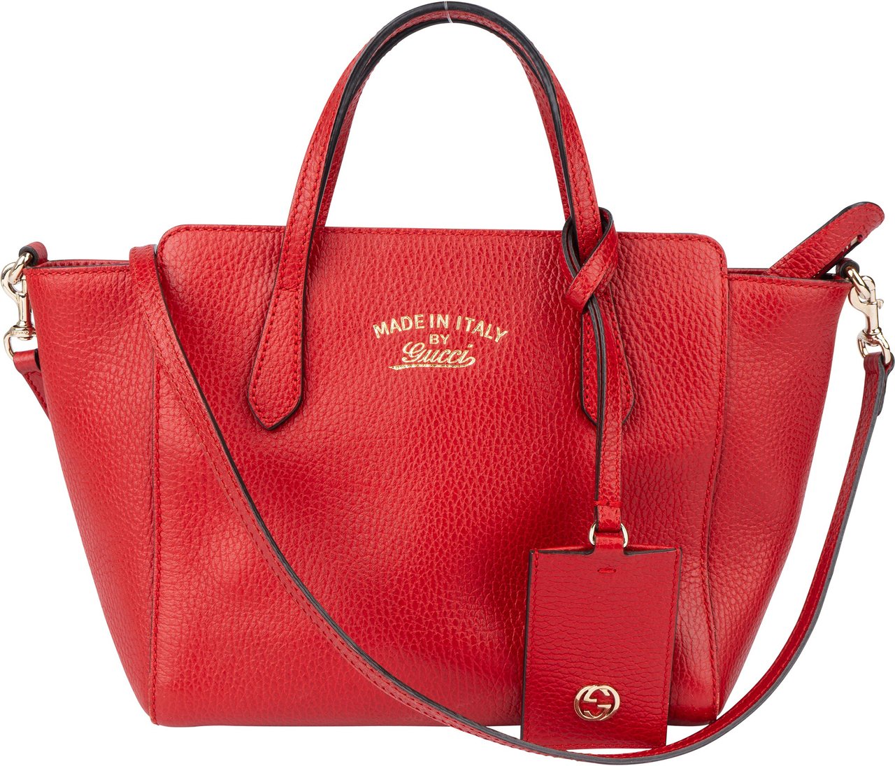 Gucci Gucci Red Leather Swing Handbag Rood