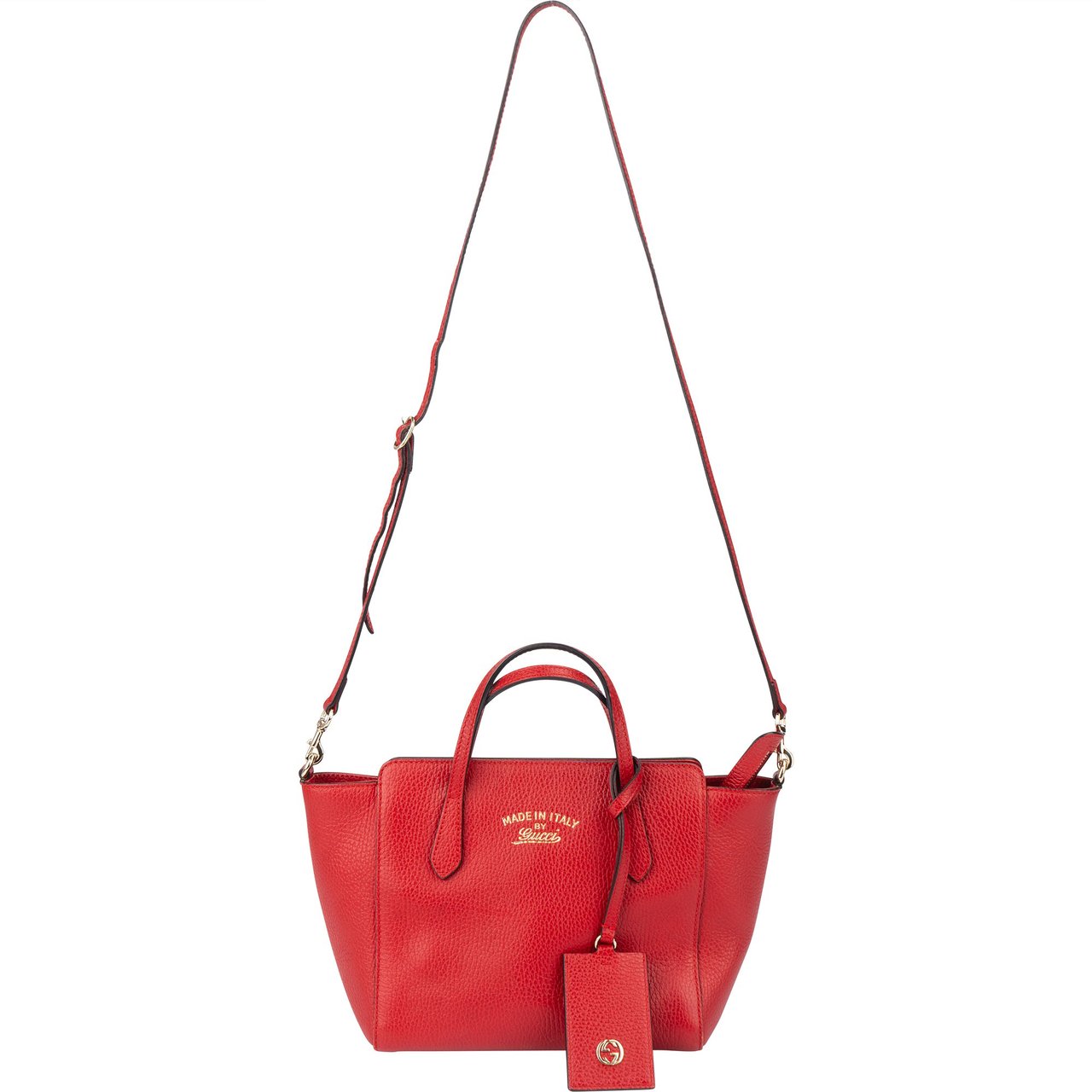 Gucci Gucci Red Leather Swing Handbag Rood