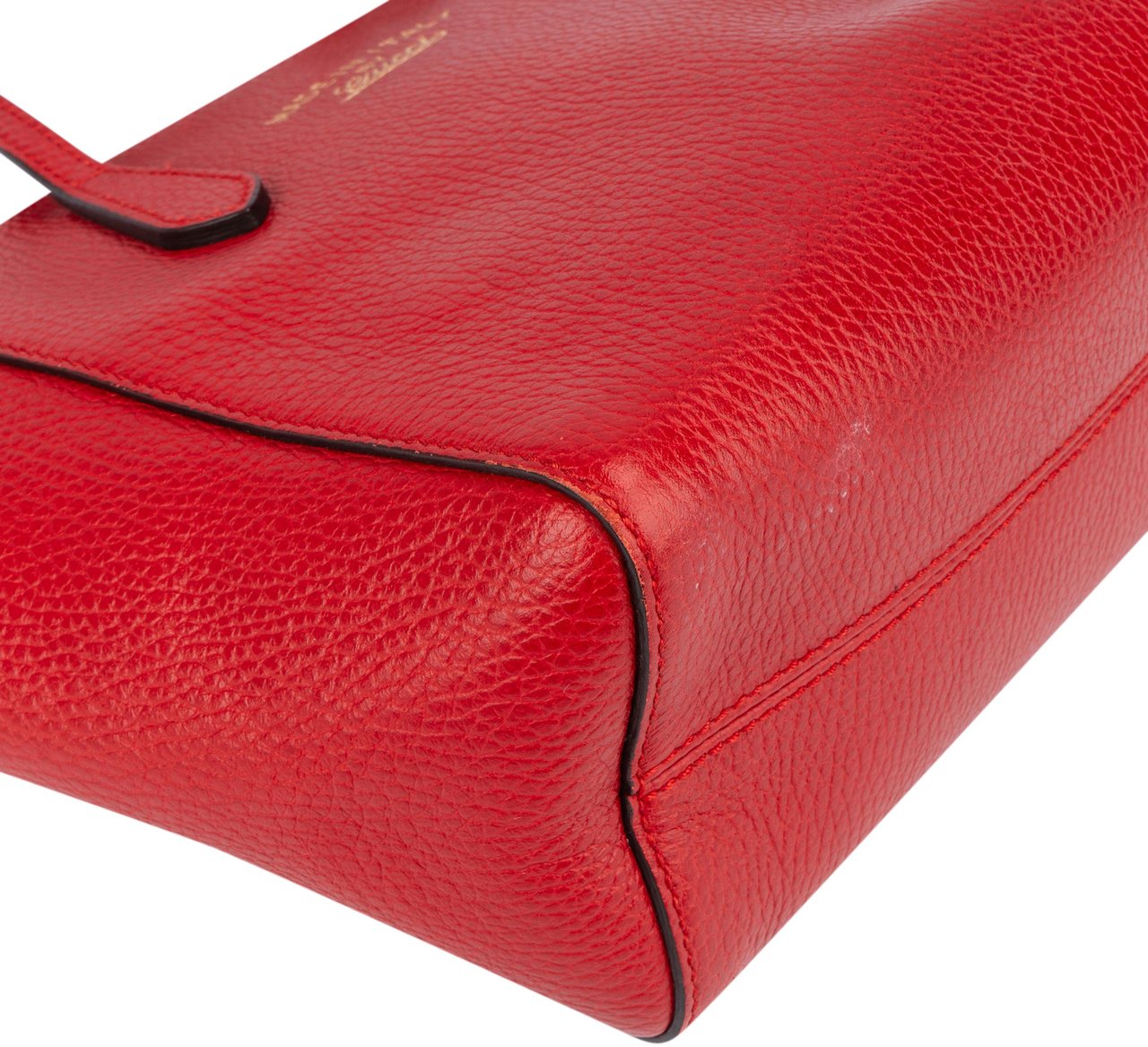 Gucci Gucci Red Leather Swing Handbag Rood