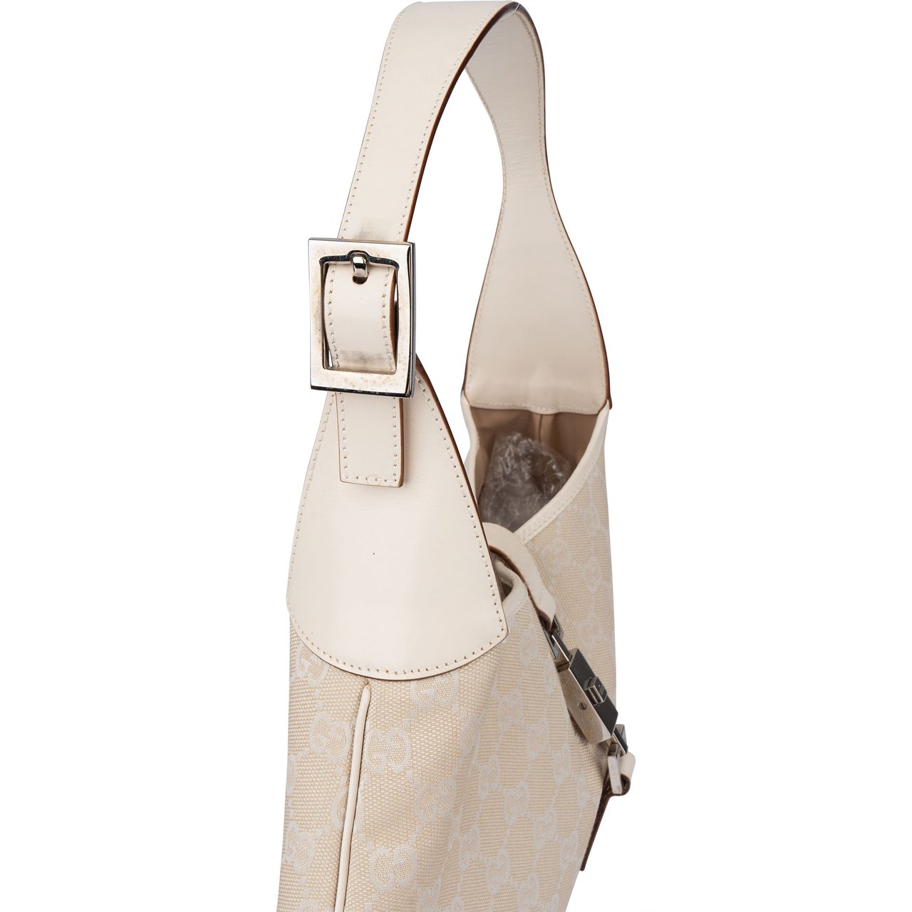 Gucci Gucci GG Monogram Jackie Handbag Wit